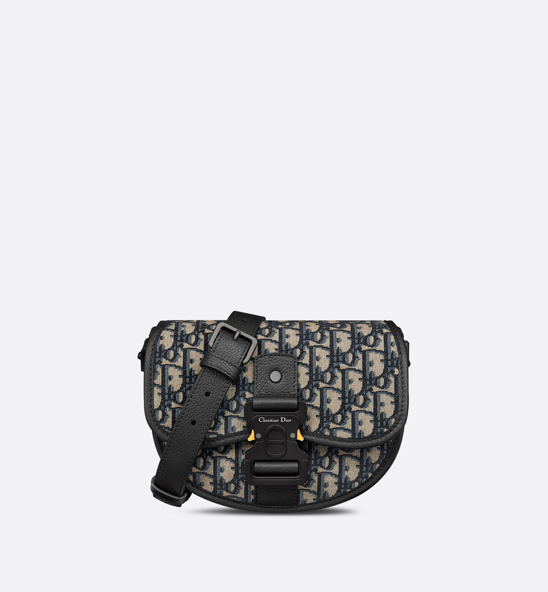 Mini Gallop Bag With Strap Beige And Black Dior Oblique Jacquard With Black Grained Calfskin