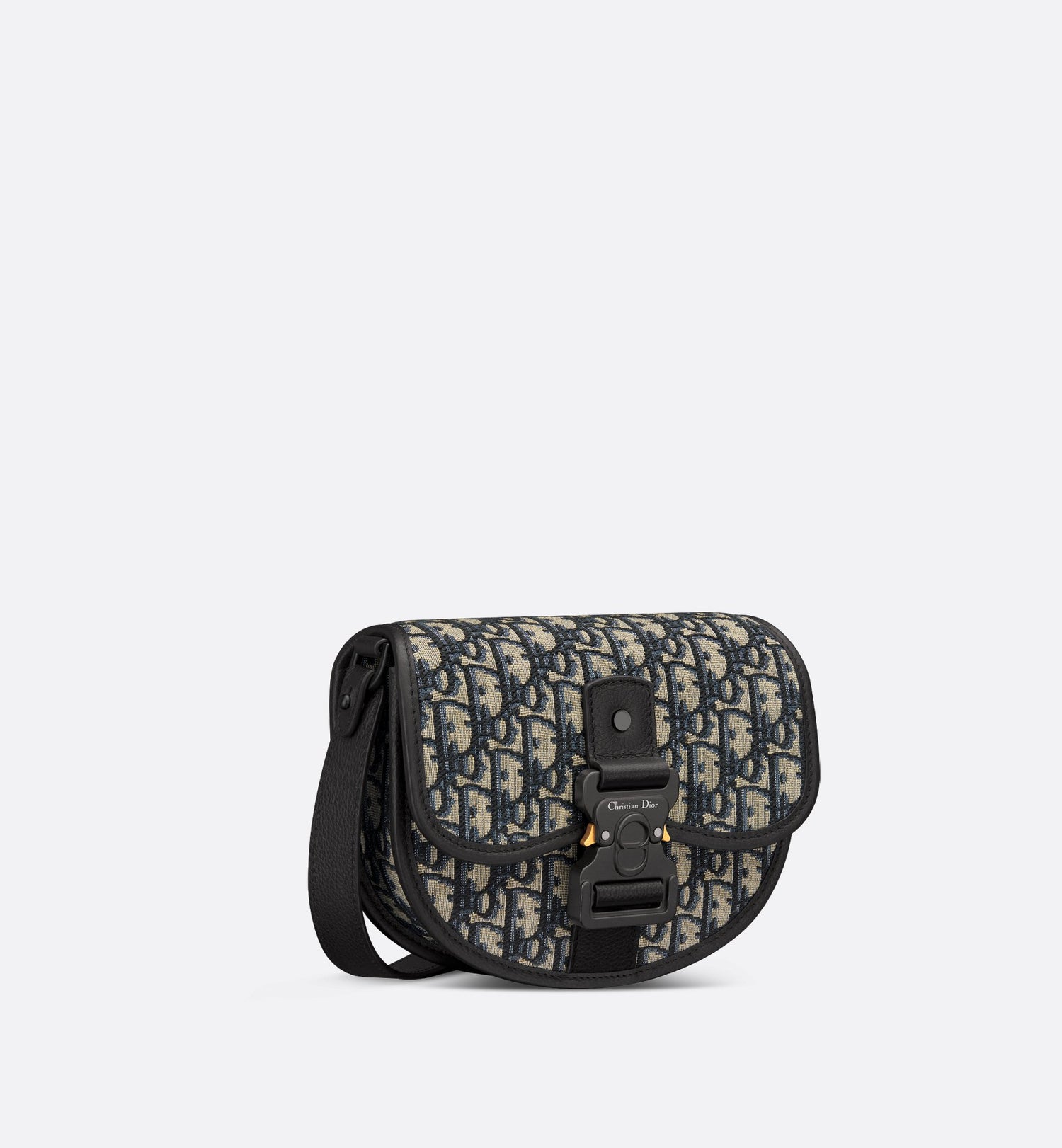 Mini Gallop Bag With Strap Beige And Black Dior Oblique Jacquard With Black Grained Calfskin