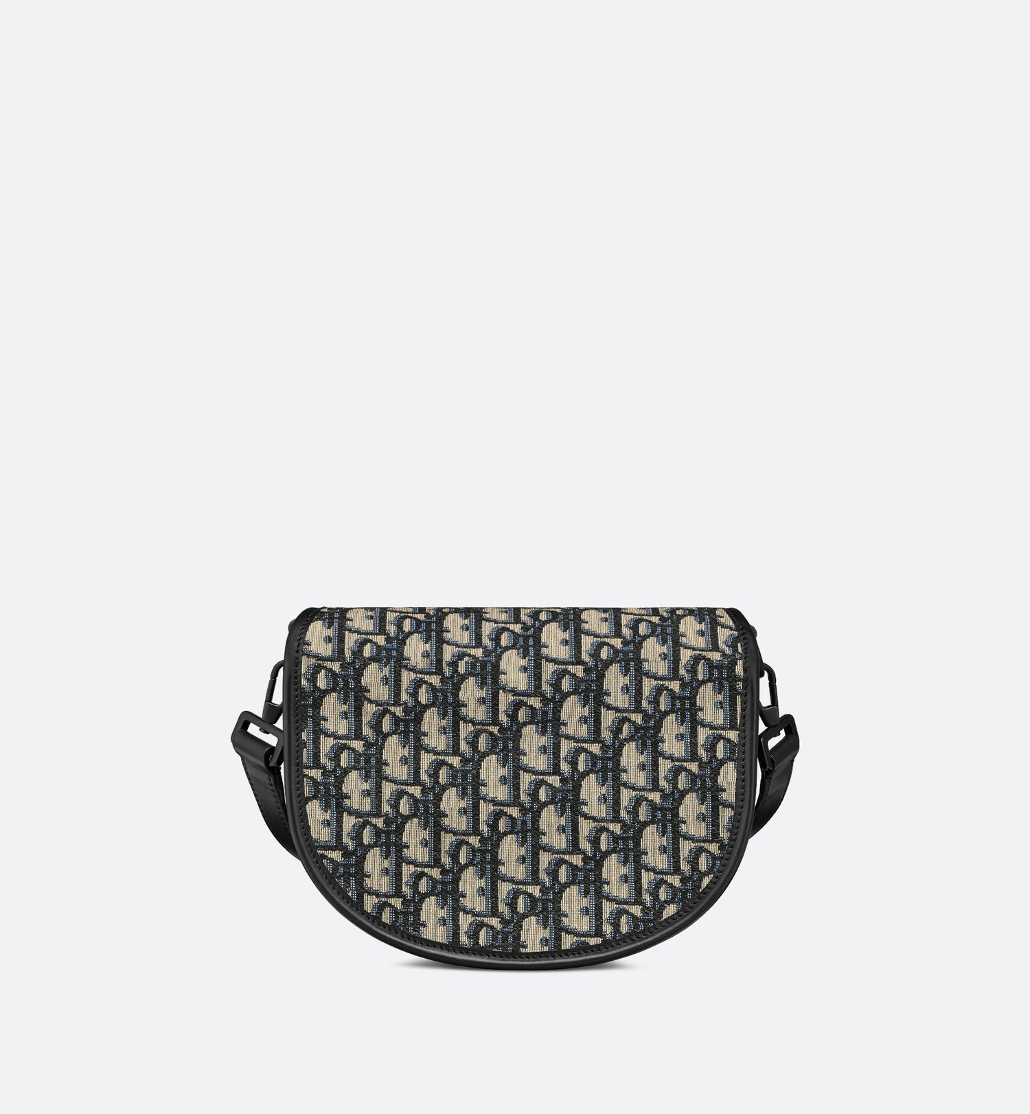 Mini Gallop Bag With Strap Beige And Black Dior Oblique Jacquard With Black Grained Calfskin