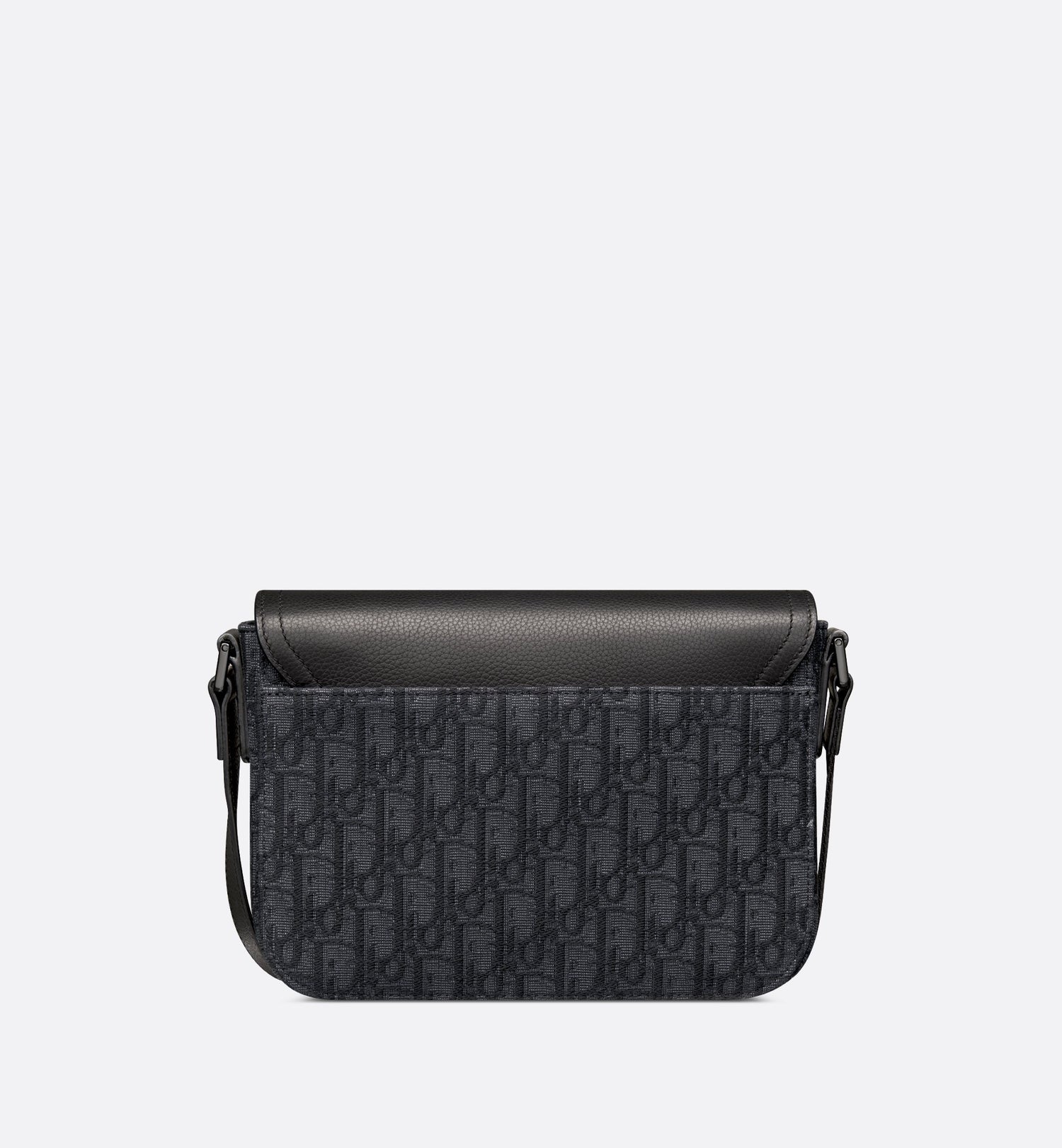 Small Saddle Messenger Bag With Flap Black Dior Oblique Jacquard And Black Grained Calfskin