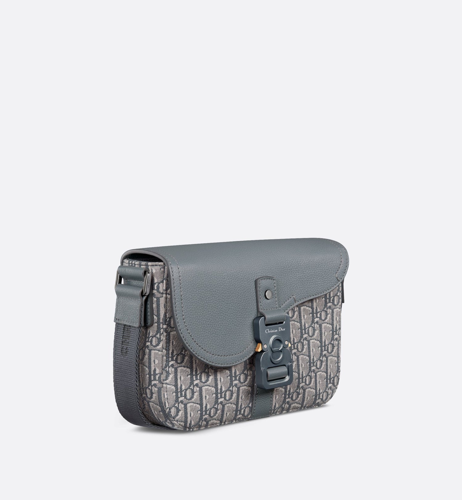 Small Saddle Messenger Bag With Flap Deep Gray Dior Oblique Jacquard And Deep Gray Grained Calfskin