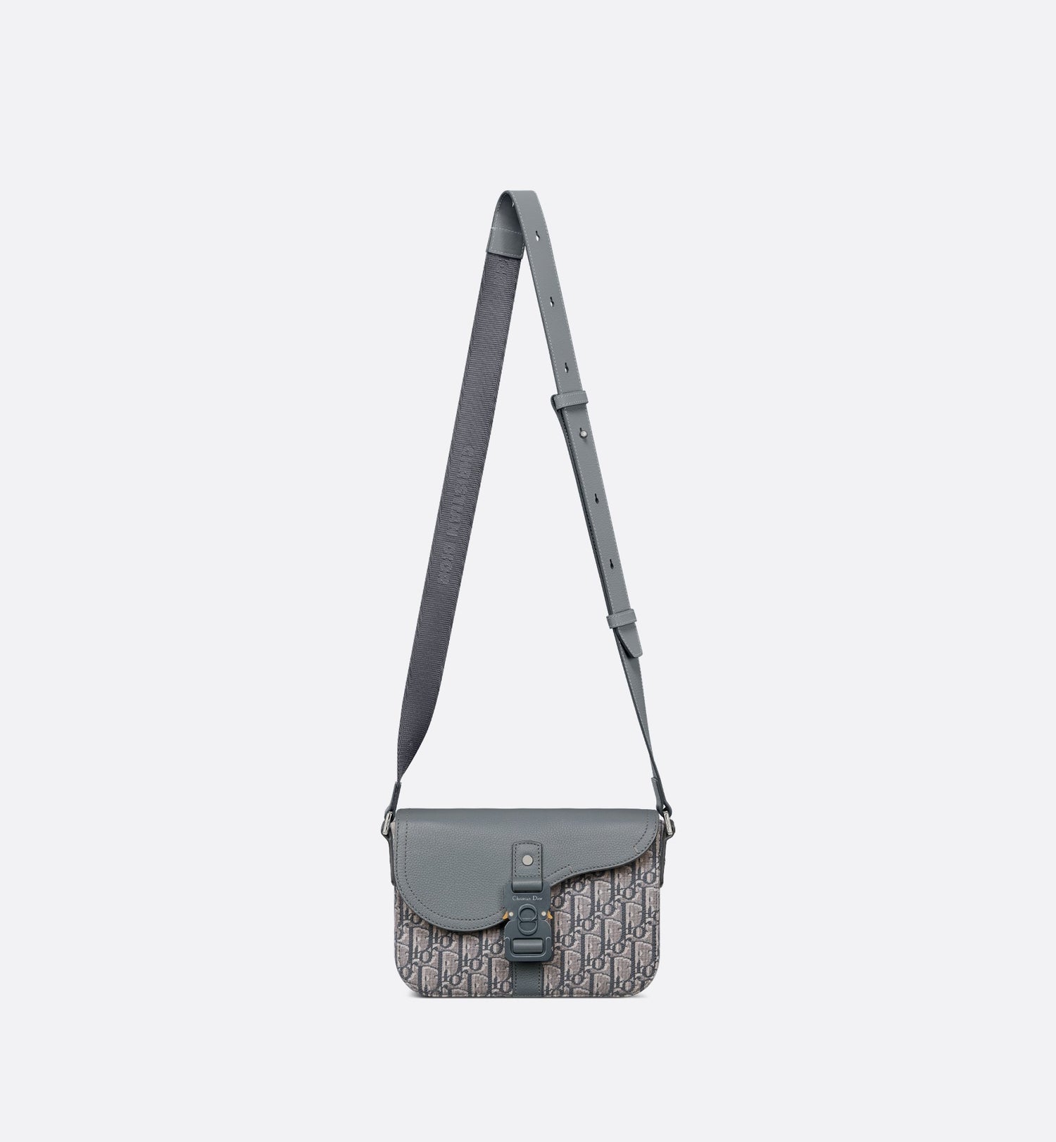 Small Saddle Messenger Bag With Flap Deep Gray Dior Oblique Jacquard And Deep Gray Grained Calfskin