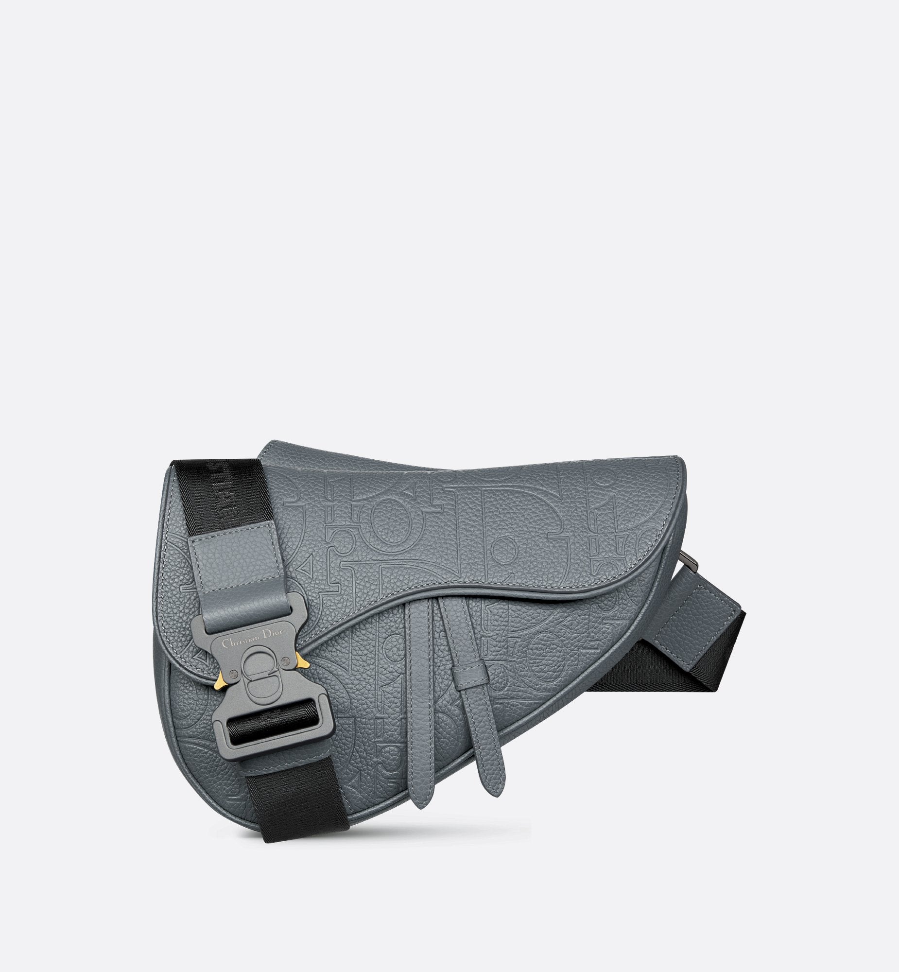 Saddle Bag Deep Gray Dior Gravity Leather And Deep Gray Grained Calfsk Sands