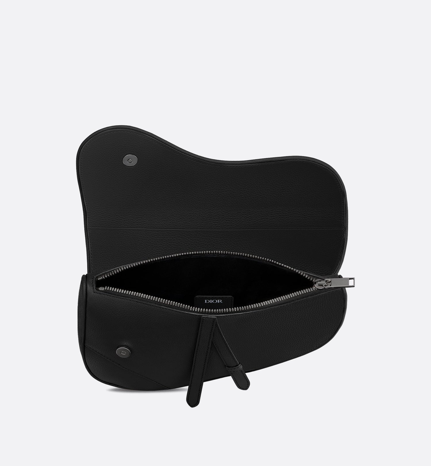 Saddle Bag Black Grained Calfskin