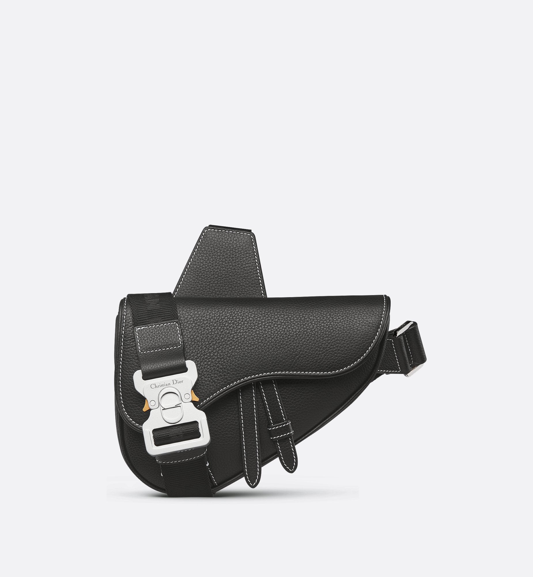 Mini Saddle Bag Black Grained Calfskin