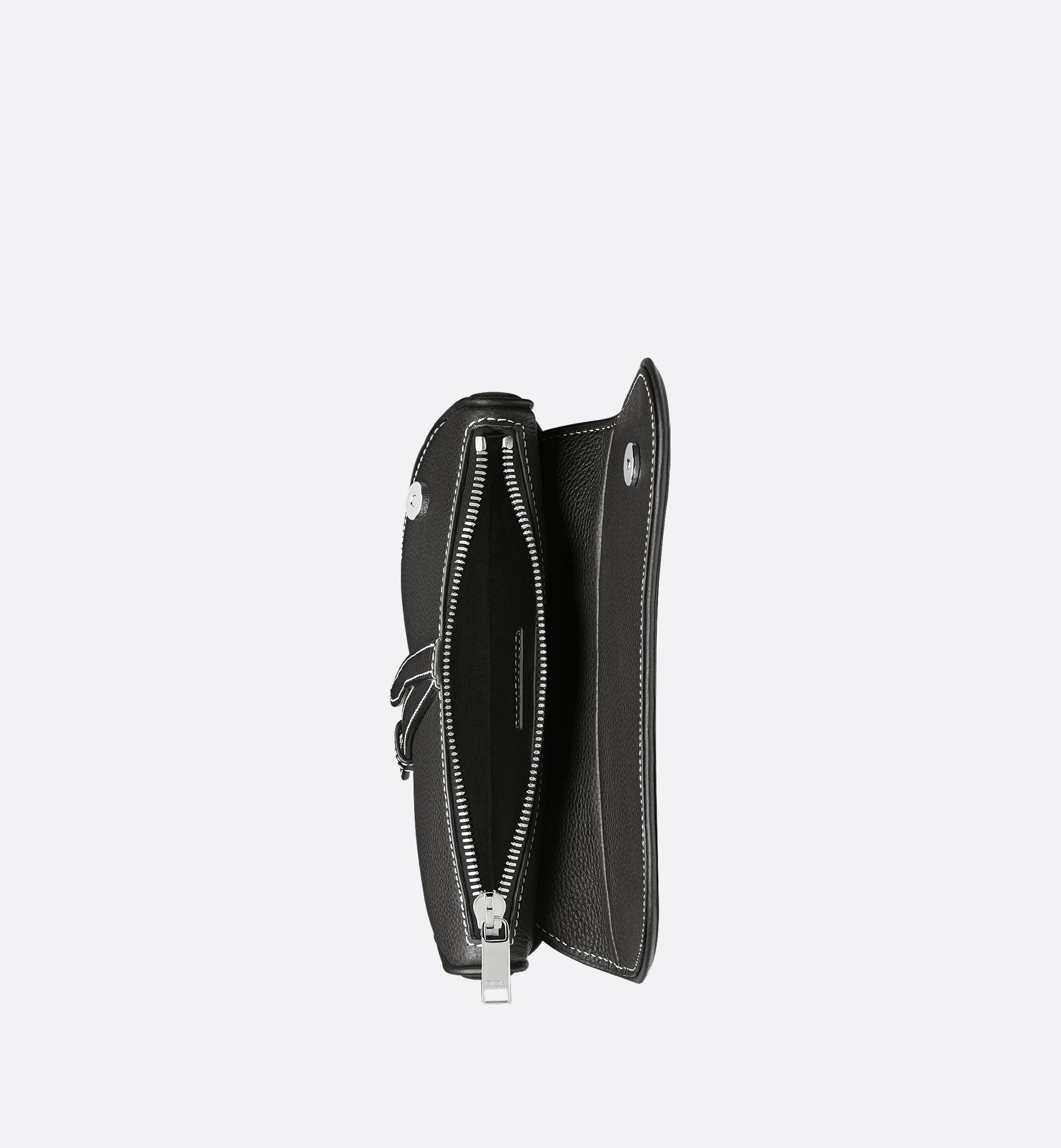 Mini Saddle Bag Black Grained Calfskin