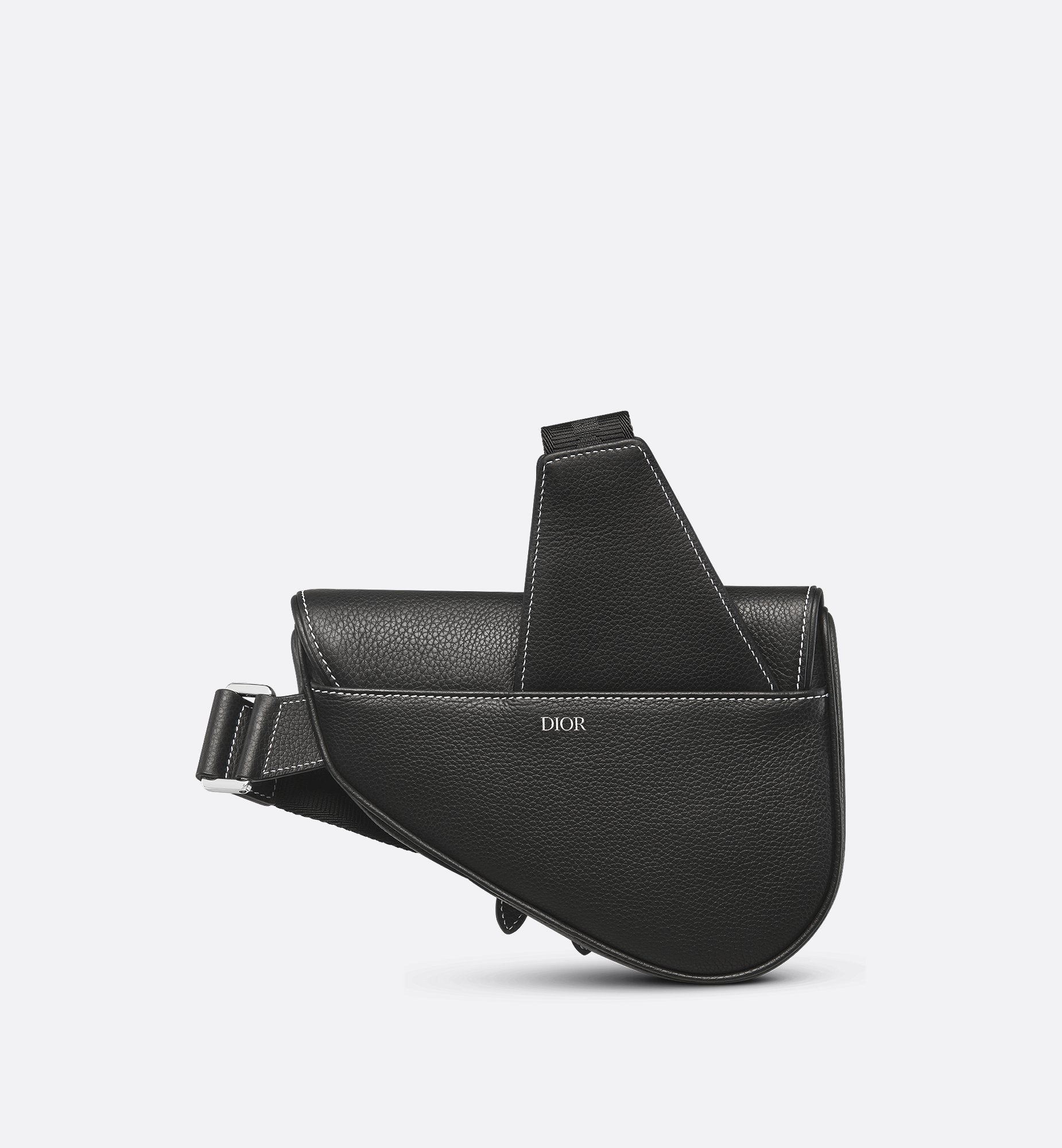 Mini Saddle Bag Black Grained Calfskin