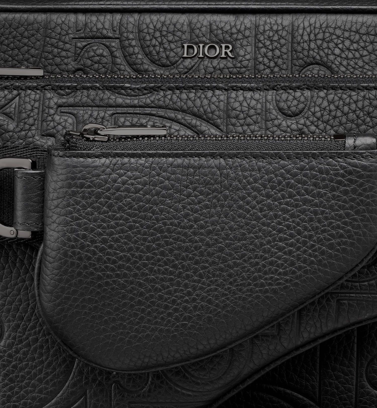 Saddle Triple Pouch Black Dior Gravity Leather And Black Grained Calfskin