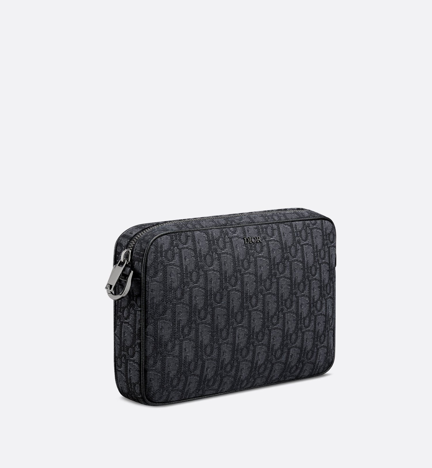 Saddle Triple Pouch Black Dior Oblique Jacquard