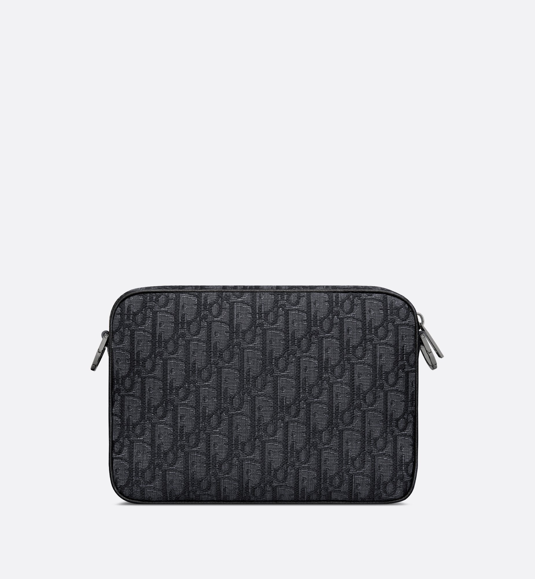 Saddle Triple Pouch Black Dior Oblique Jacquard