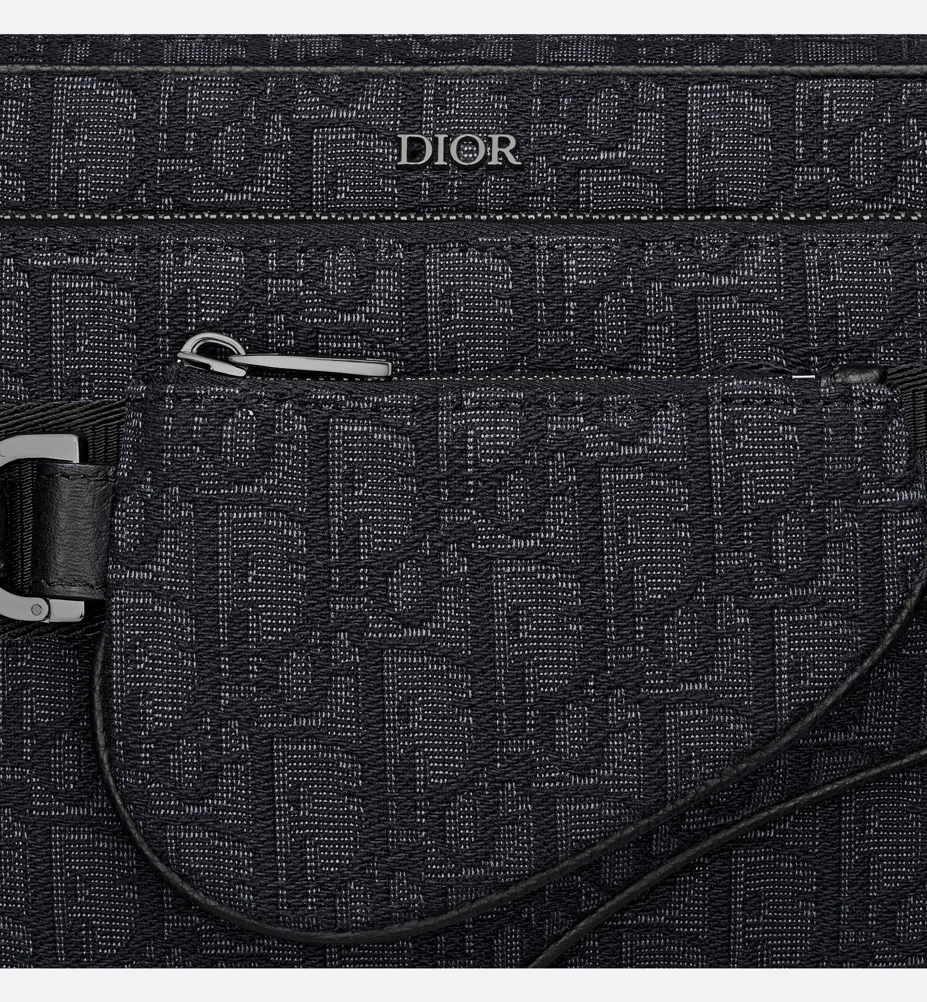 Saddle Triple Pouch Black Dior Oblique Jacquard