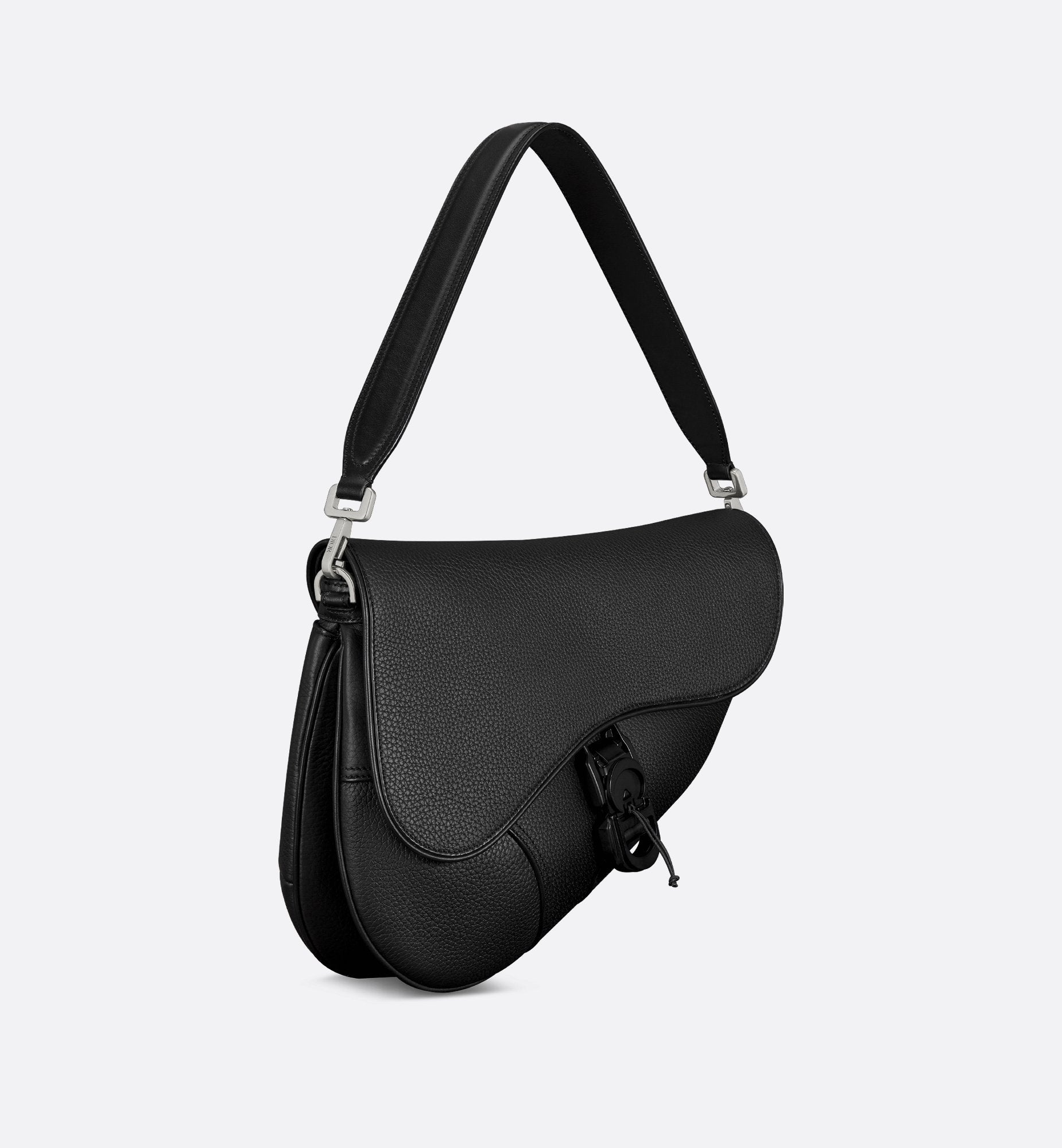 Saddle Twin Bag Black Grained Calfskin