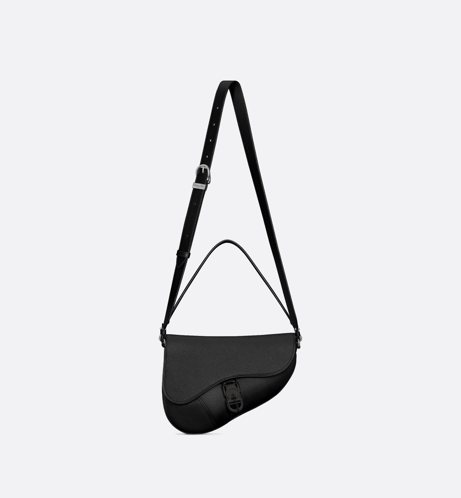 Saddle Twin Bag Black Grained Calfskin