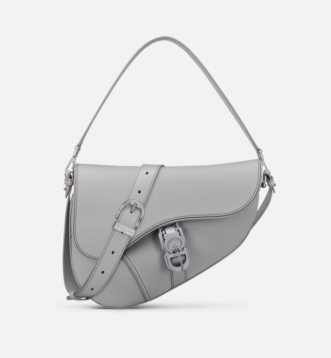 Saddle Twin Bag Gray Grained Calfskin