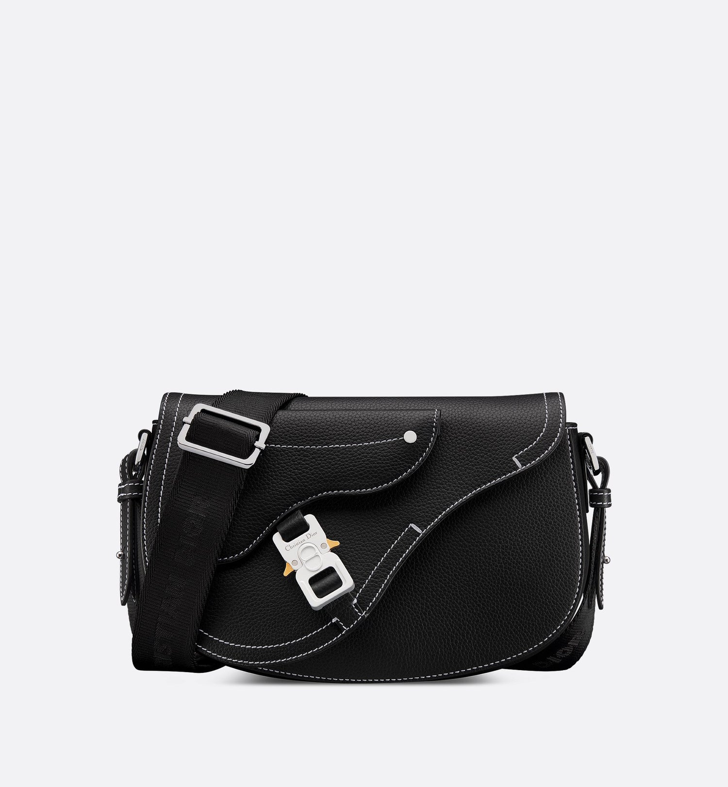 Saddle Messenger Bag Black Grained Calfskin