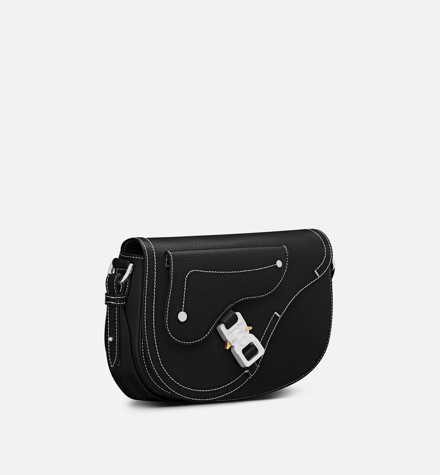 Saddle Messenger Bag Black Grained Calfskin