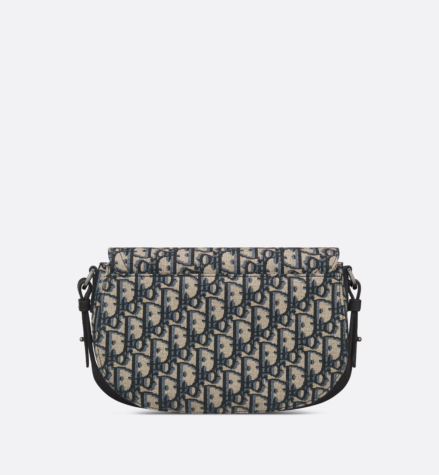 Saddle Messenger Bag Beige And Black Dior Oblique Jacquard And Black Grained Calfskin