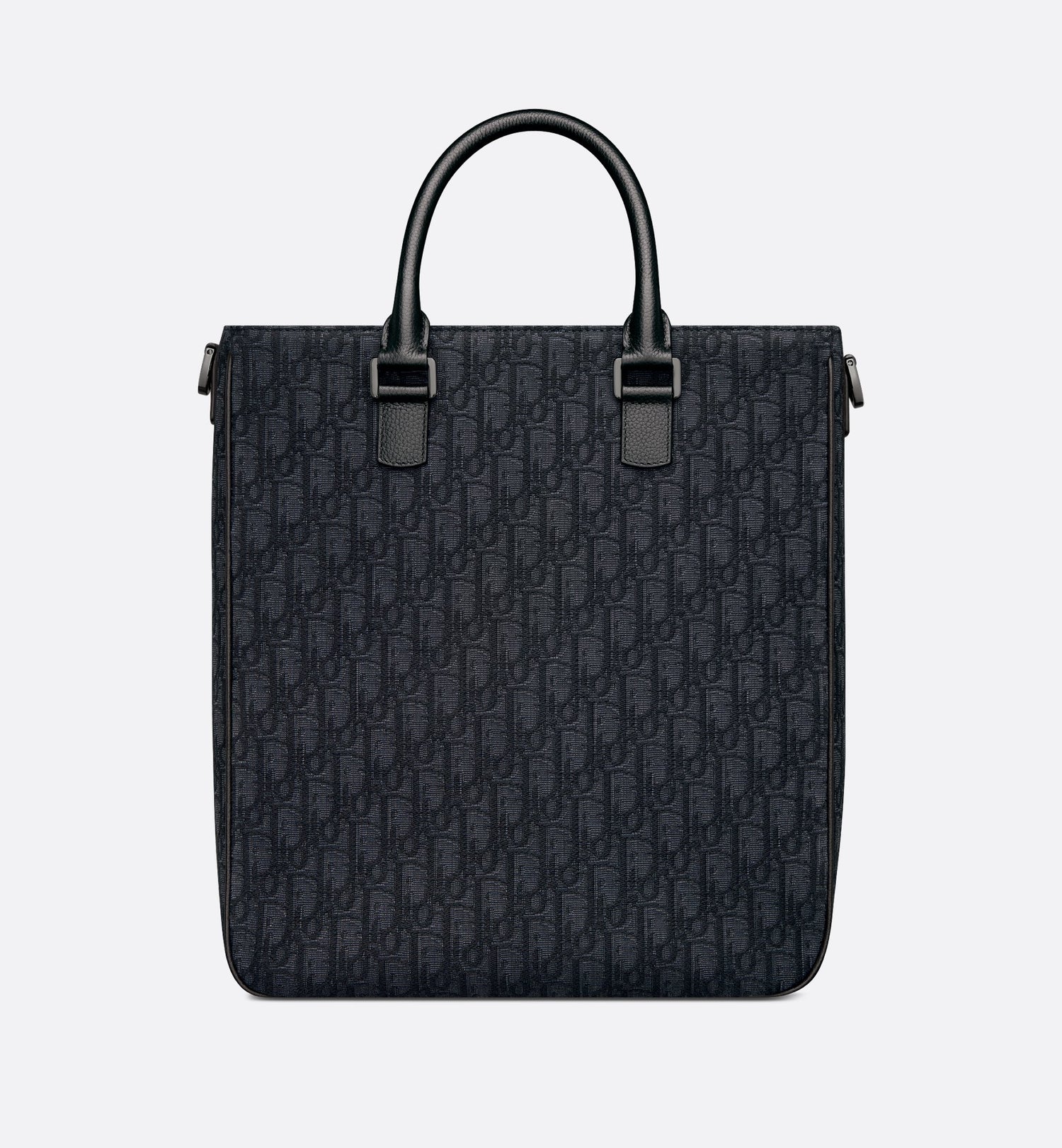 Saddle Tote Bag Black Dior Oblique Jacquard And Black Grained Calfskin