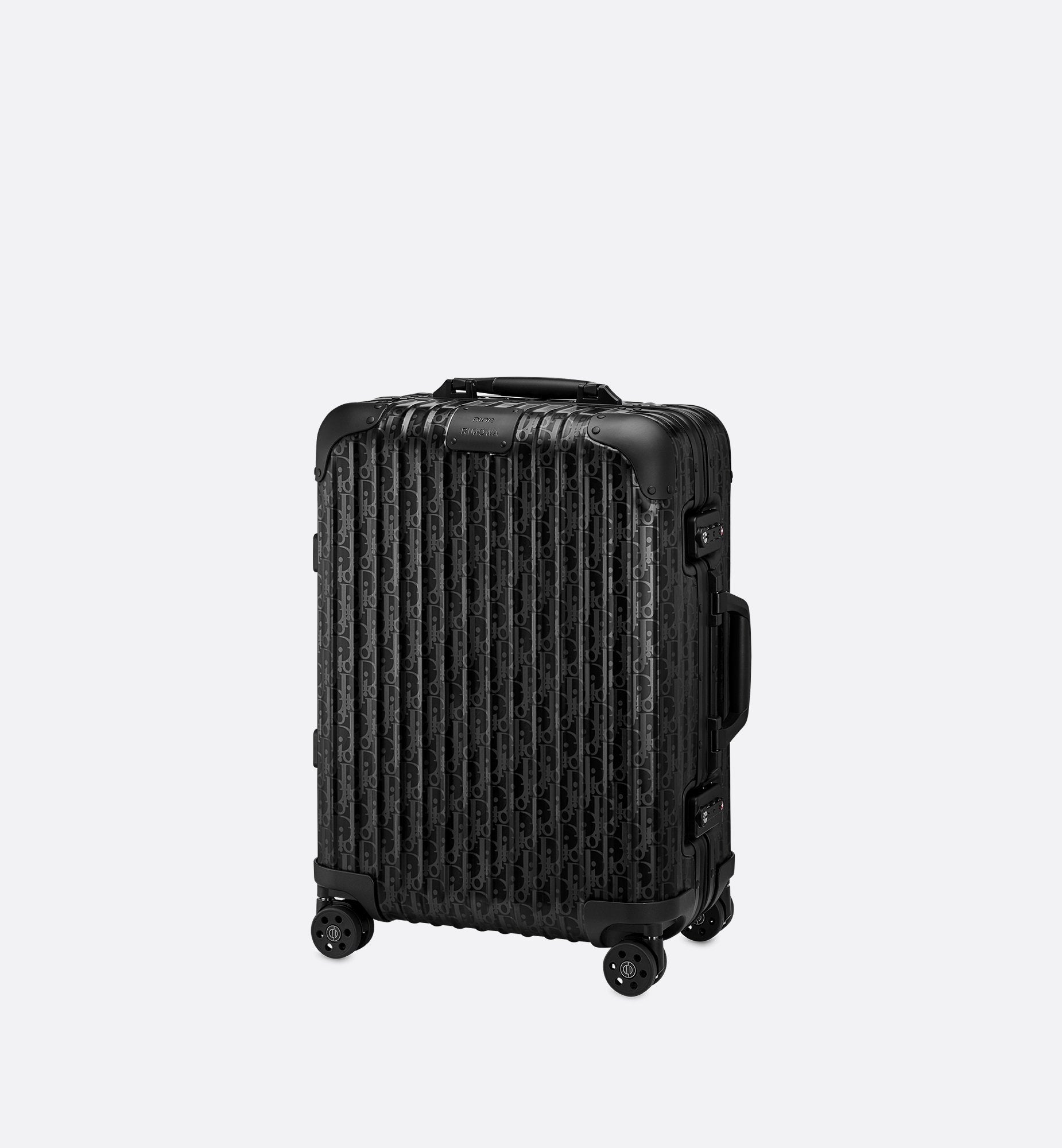 And Rimowa Carry-On Luggage Black Dior Oblique Aluminum