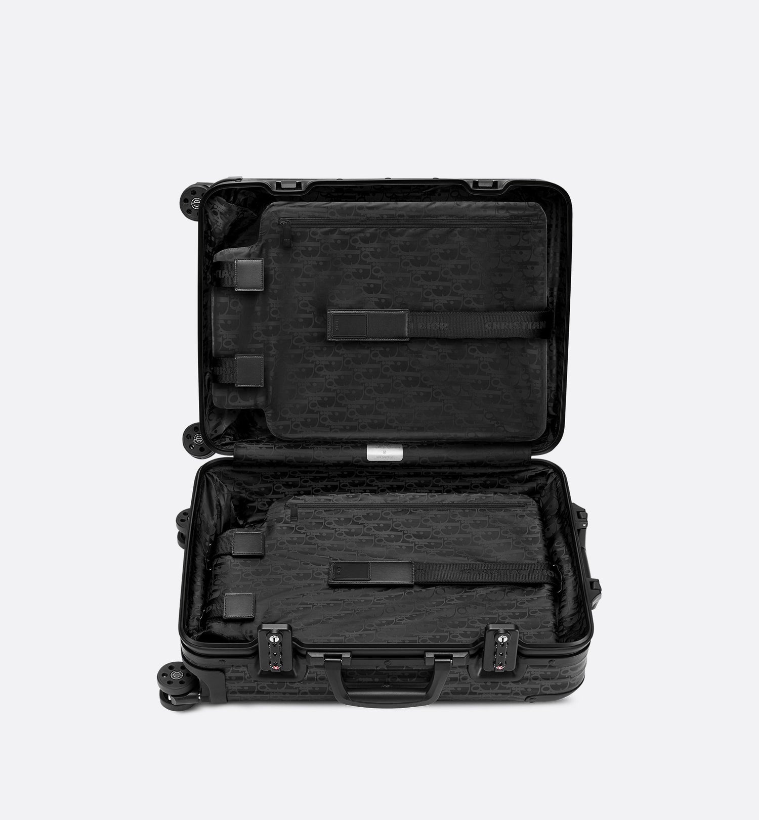 And Rimowa Carry-On Luggage Black Dior Oblique Aluminum