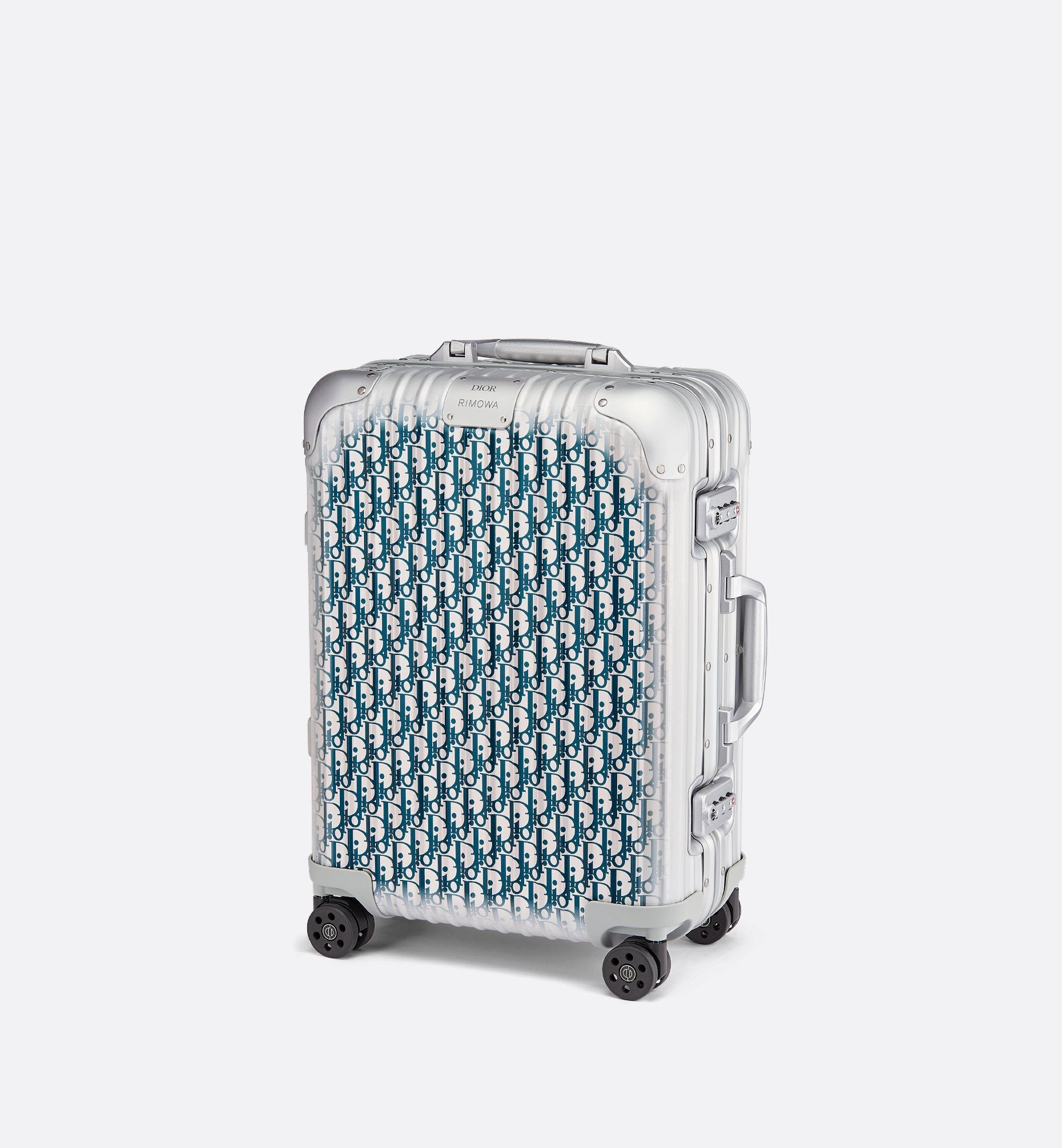 And Rimowa Carry-On Luggage Gradient Blue Dior Oblique Aluminum