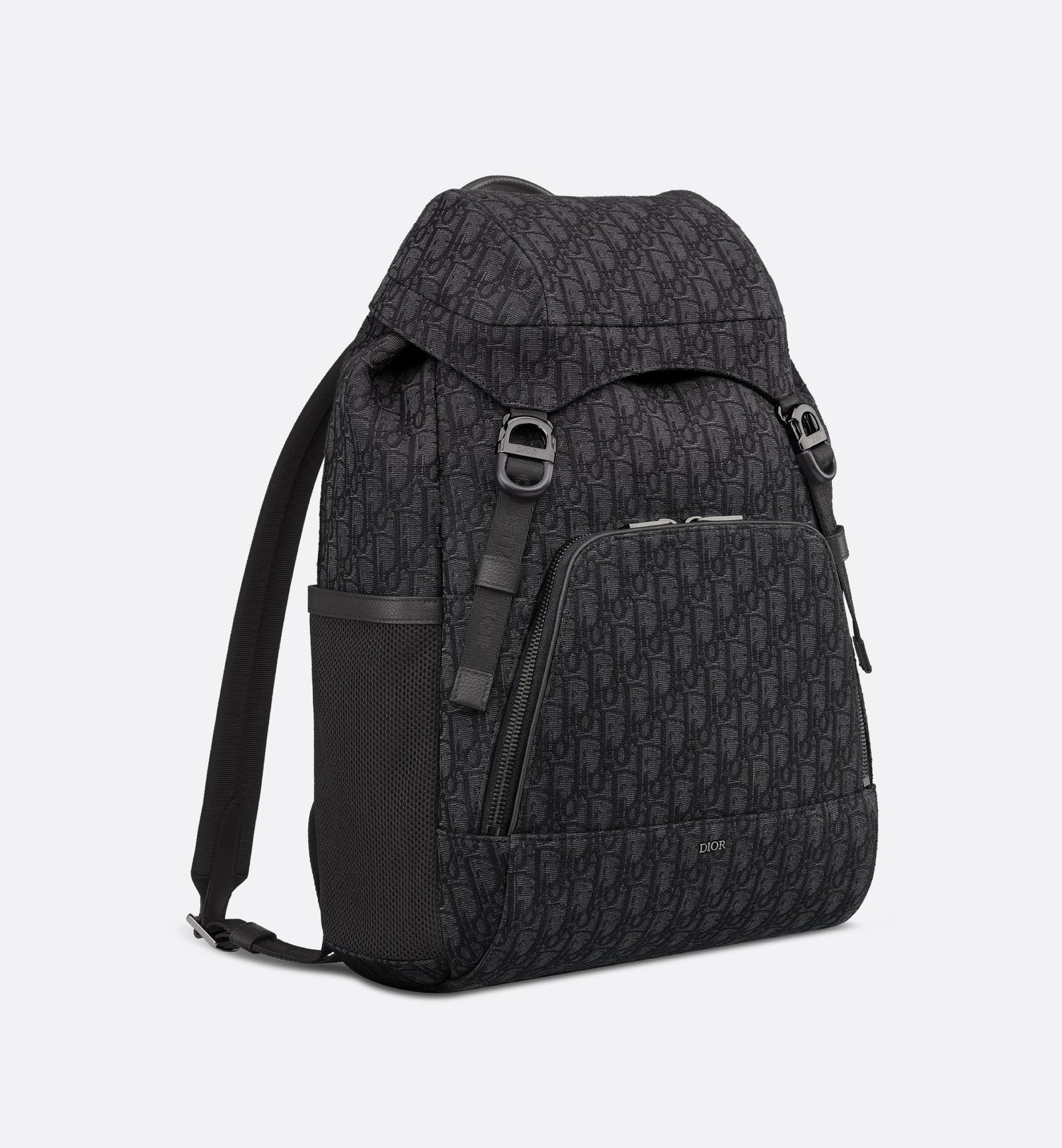 8 Backpack With Flap Black Dior Oblique Jacquard