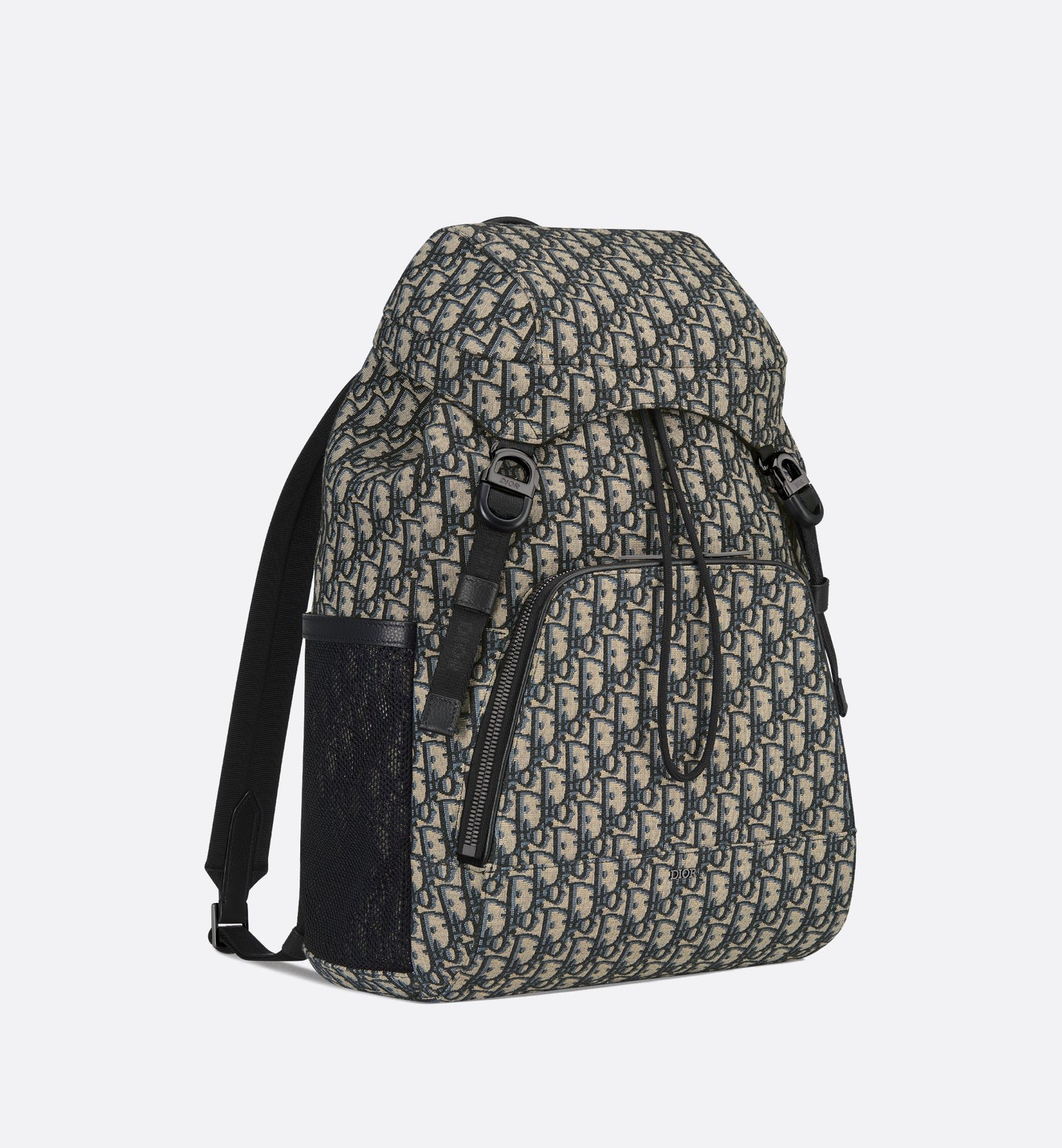 8 Backpack With Flap Beige And Black Dior Oblique Jacquard