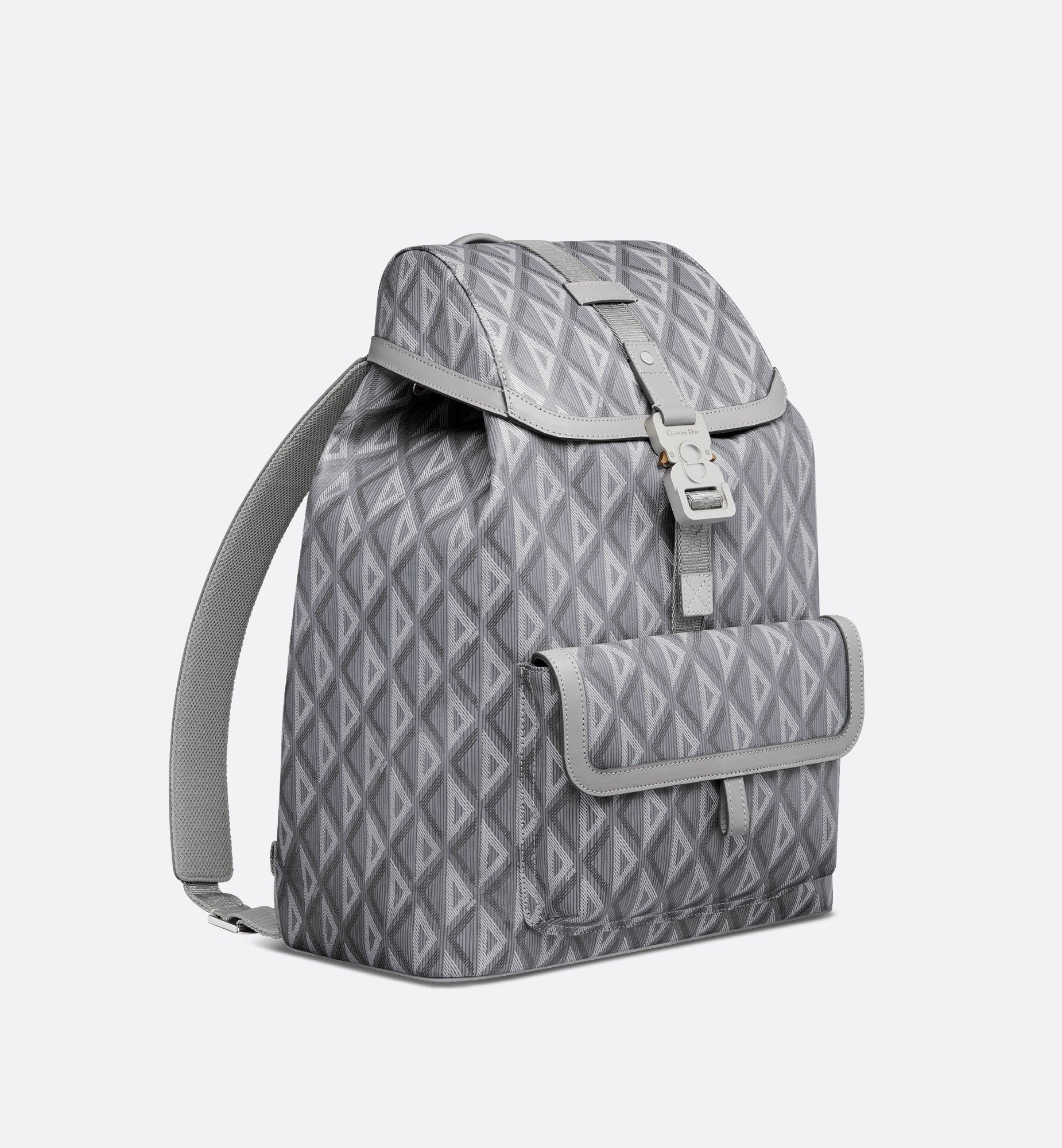 Small Dior Hit The Road Backpack Dior Gray Coated Cotton Canvas With Cd Diamond Print And Dior Gray Smooth Calfskin