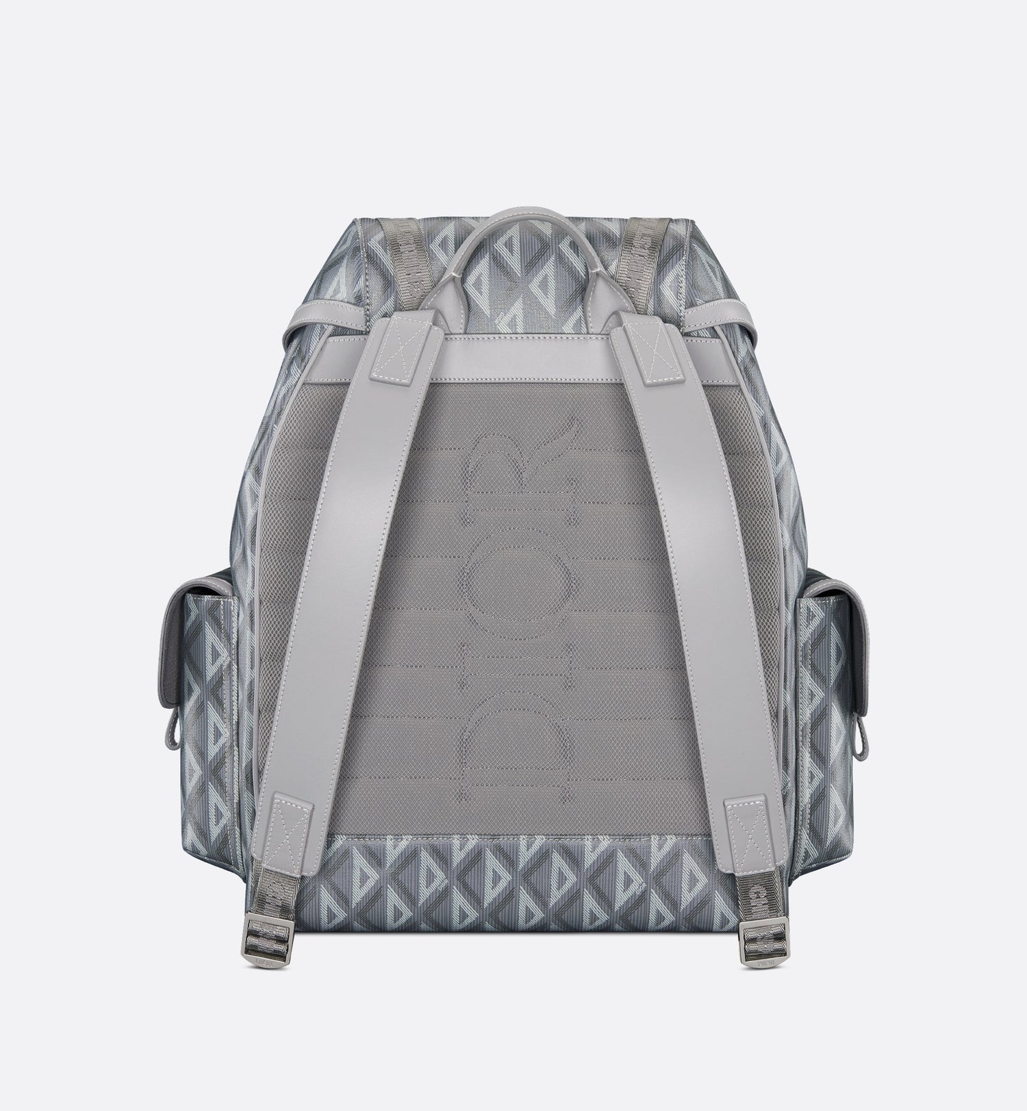 Large Dior Hit The Road Backpack Dior Gray Coated Cotton Canvas With Cd Diamond Print And Dior Gray Smooth Calfskin