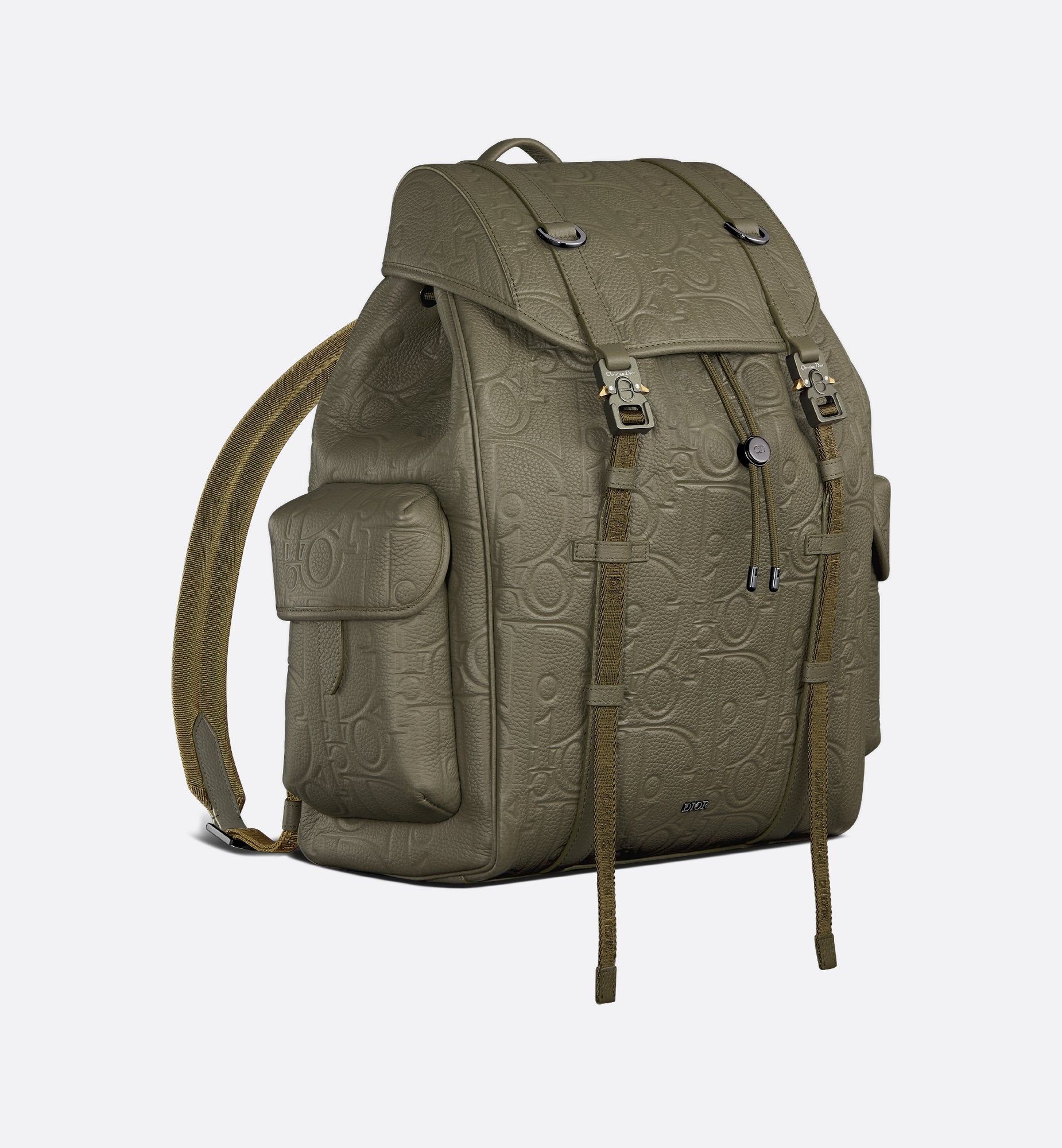 Hit The Road Backpack With Flap Khaki Dior Gravity Leather And Khaki Grained Calfskin