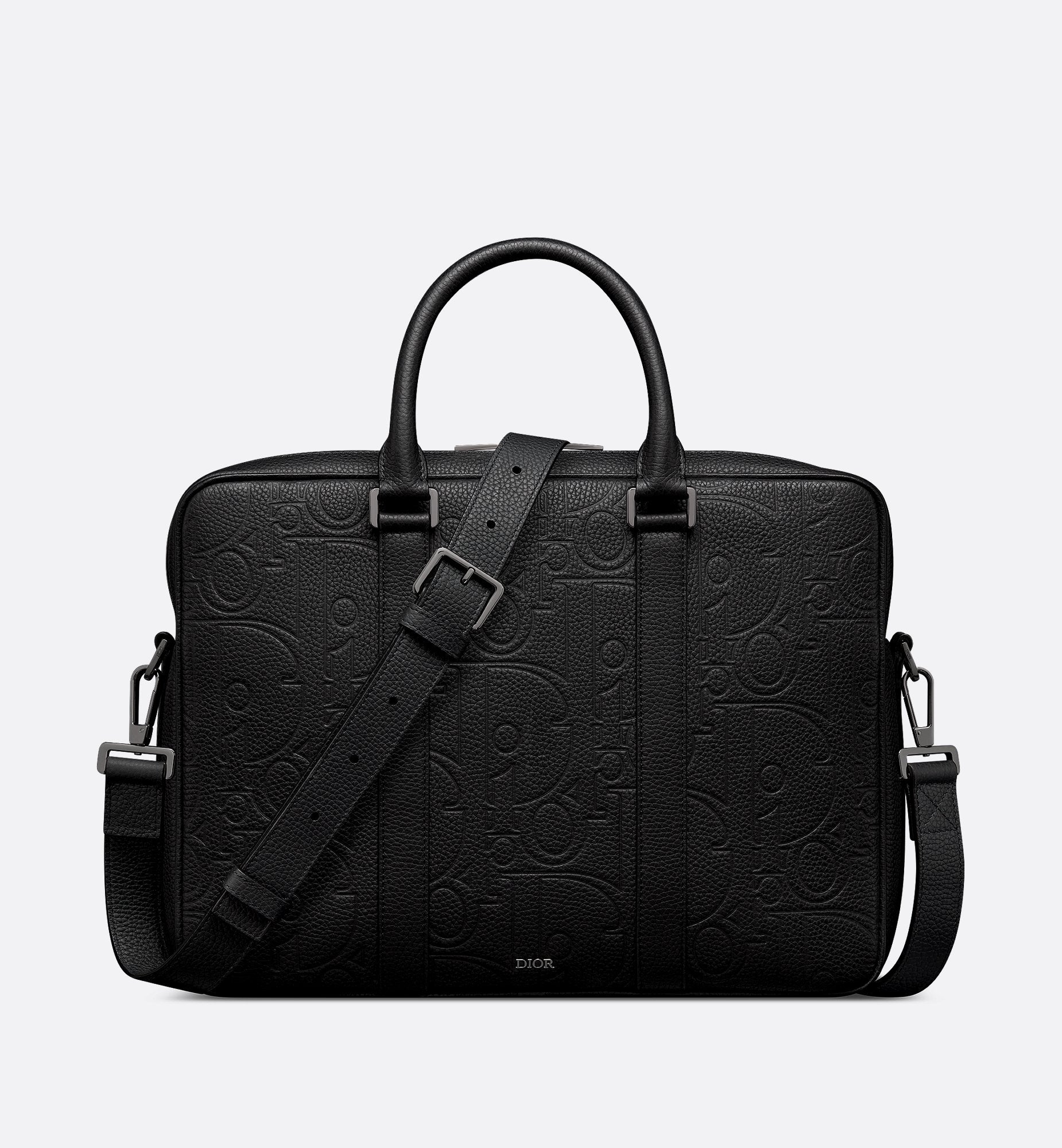 Zipped Briefcase Black Dior Gravity Leather And Black Grained Calfskin