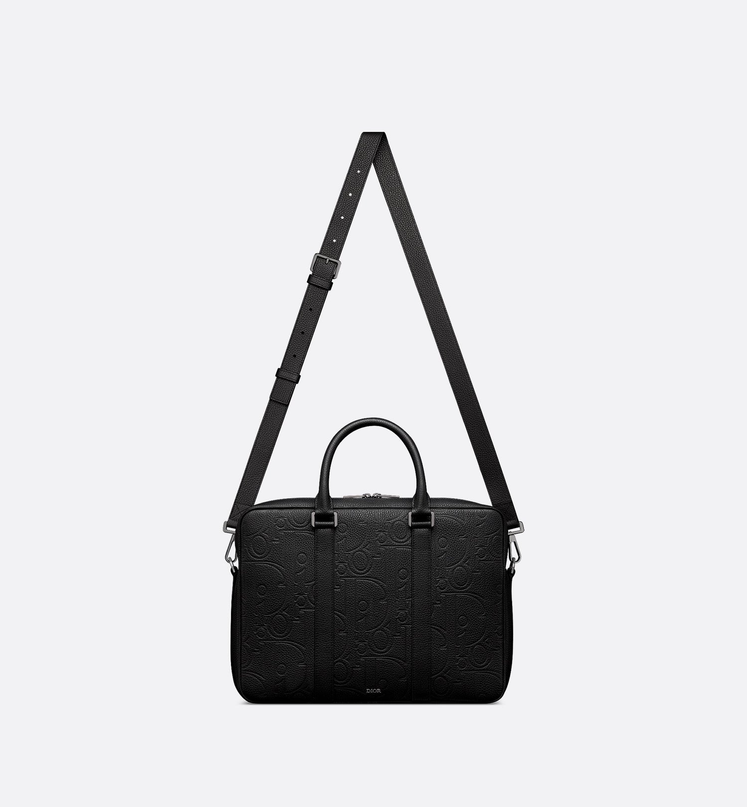 Zipped Briefcase Black Dior Gravity Leather And Black Grained Calfskin