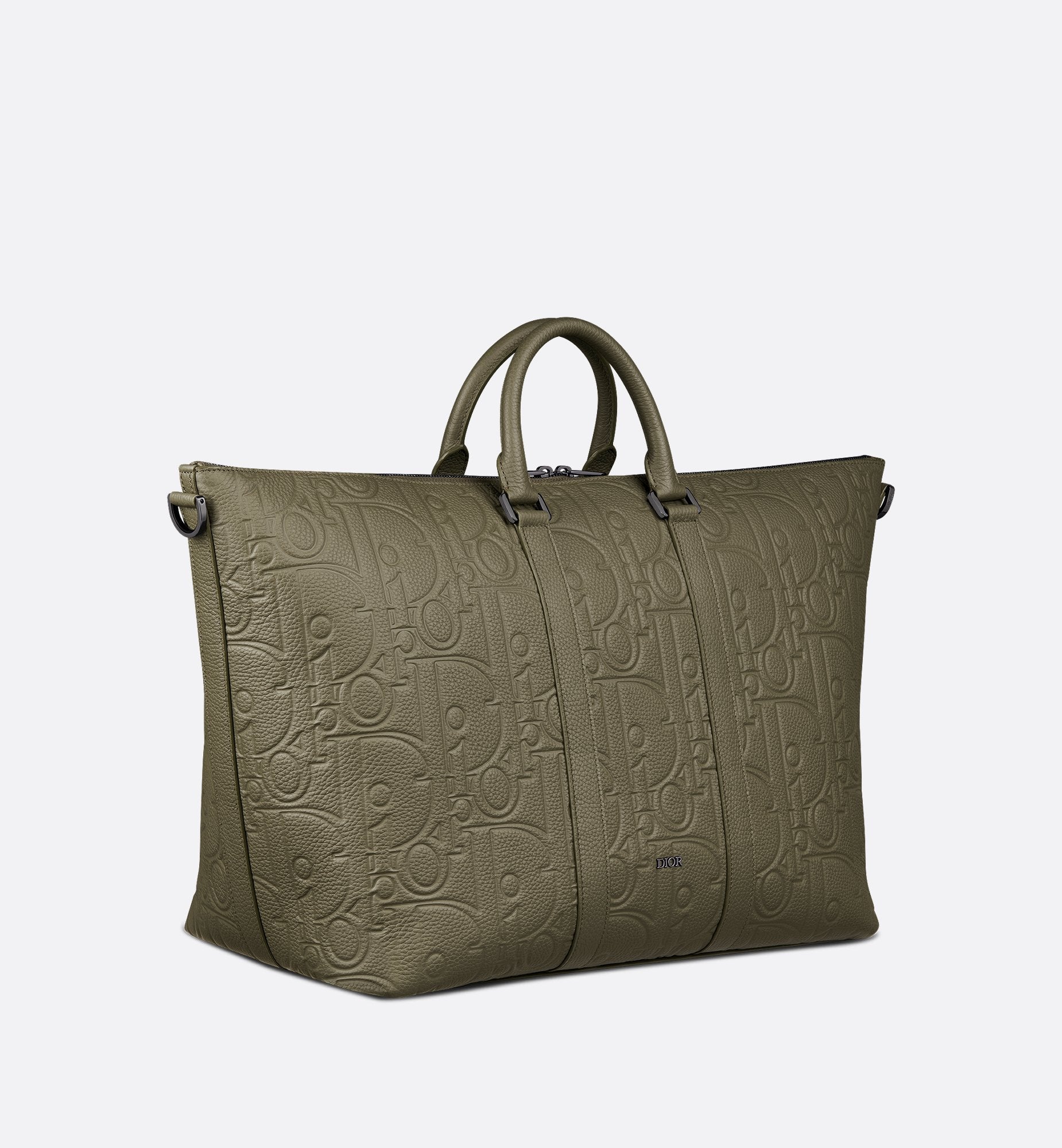 Weekender 40 Khaki Dior Gravity Leather And Khaki Grained Calfskin