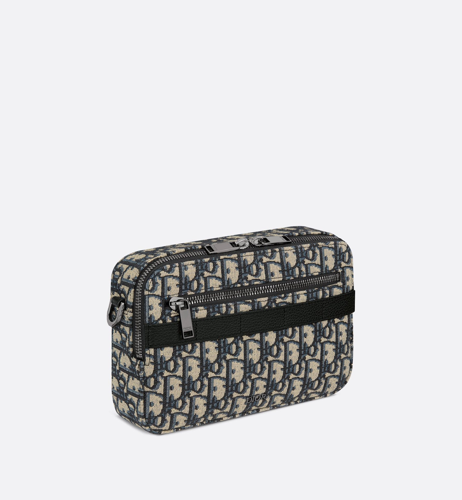 Safari Bag With Strap Beige And Black Dior Oblique Jacquard