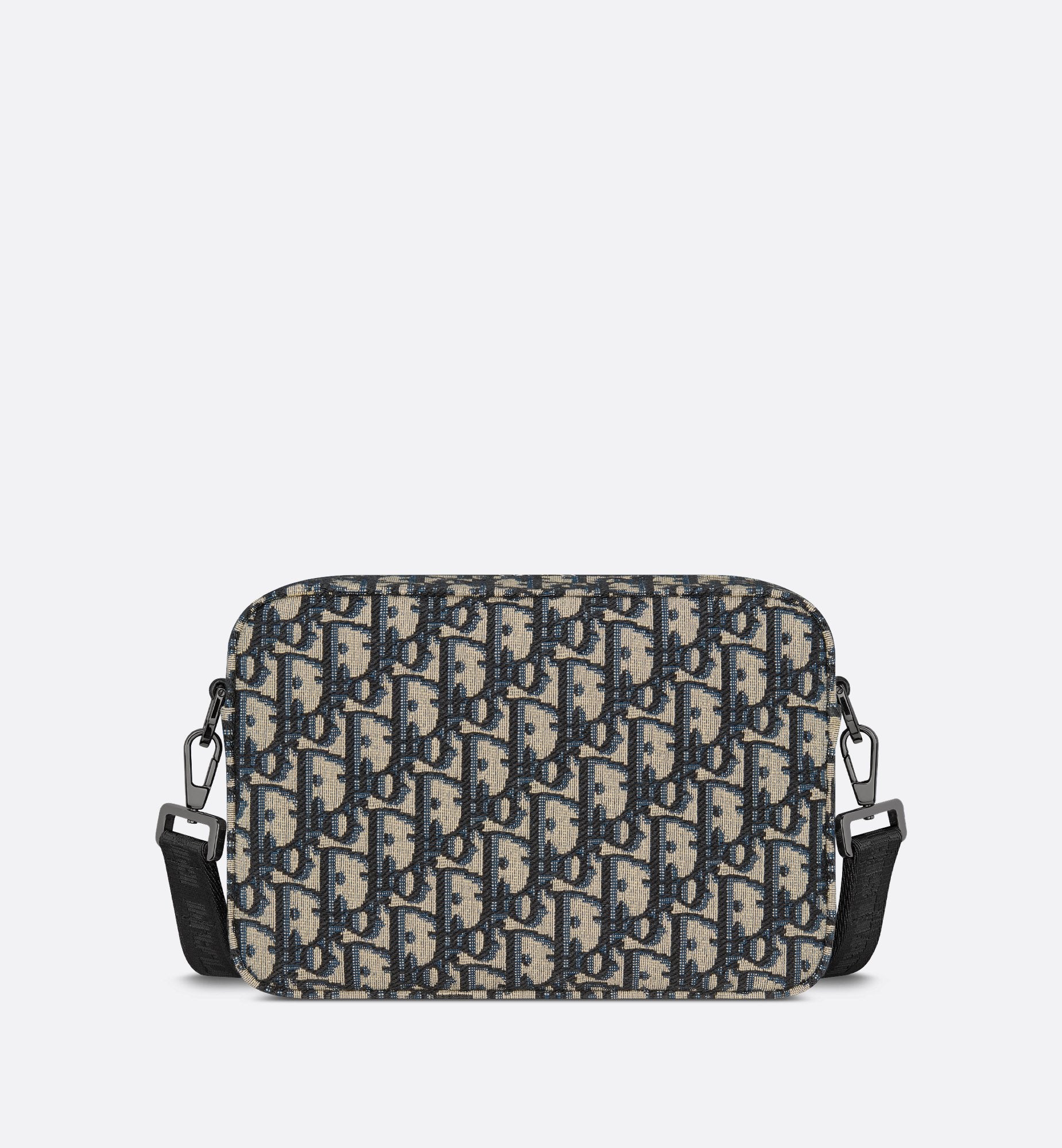 Safari Bag With Strap Beige And Black Dior Oblique Jacquard