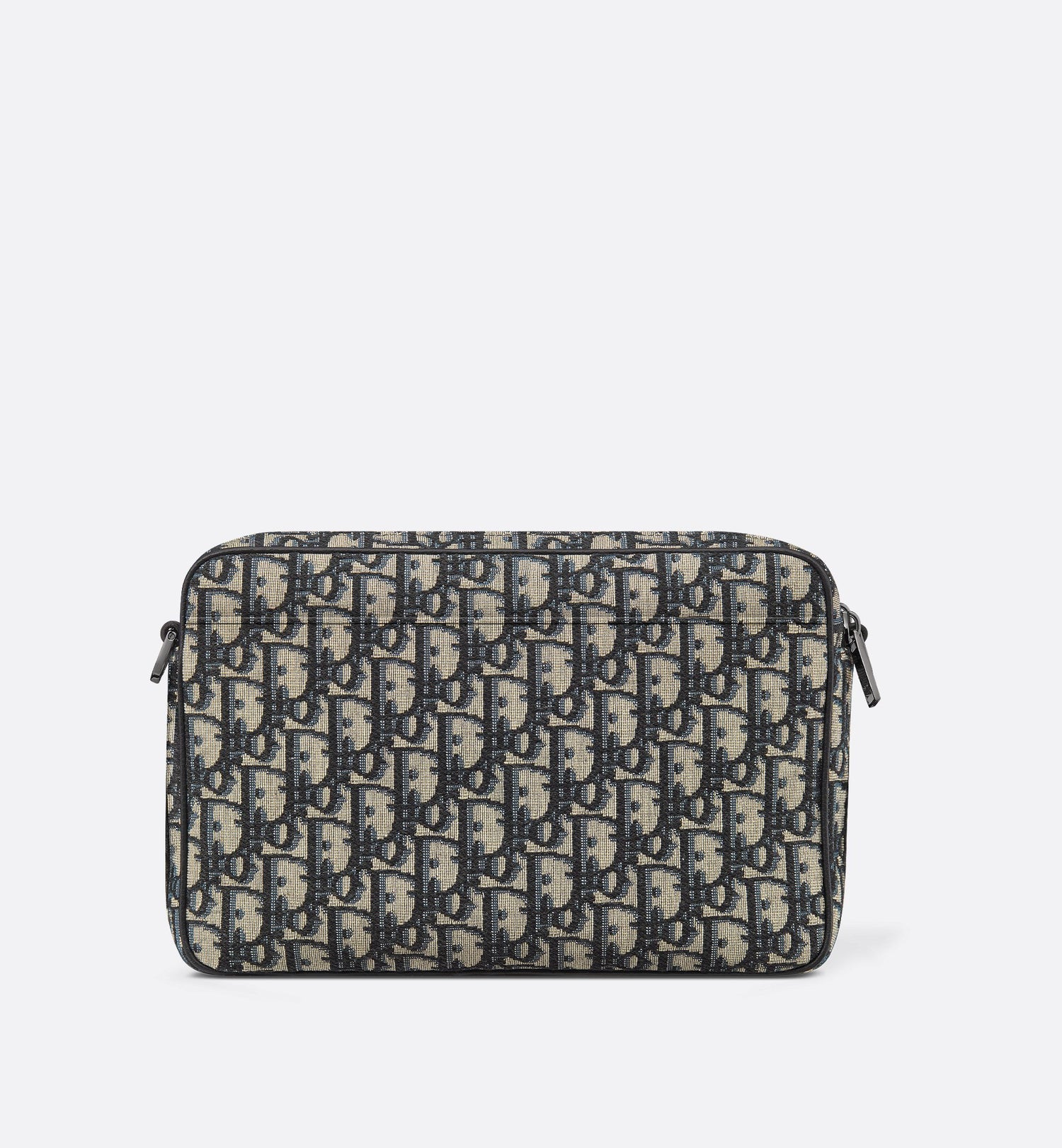 Maxi Safari Bag With Strap Beige And Black Dior Oblique Jacquard With Black Grained Calfskin