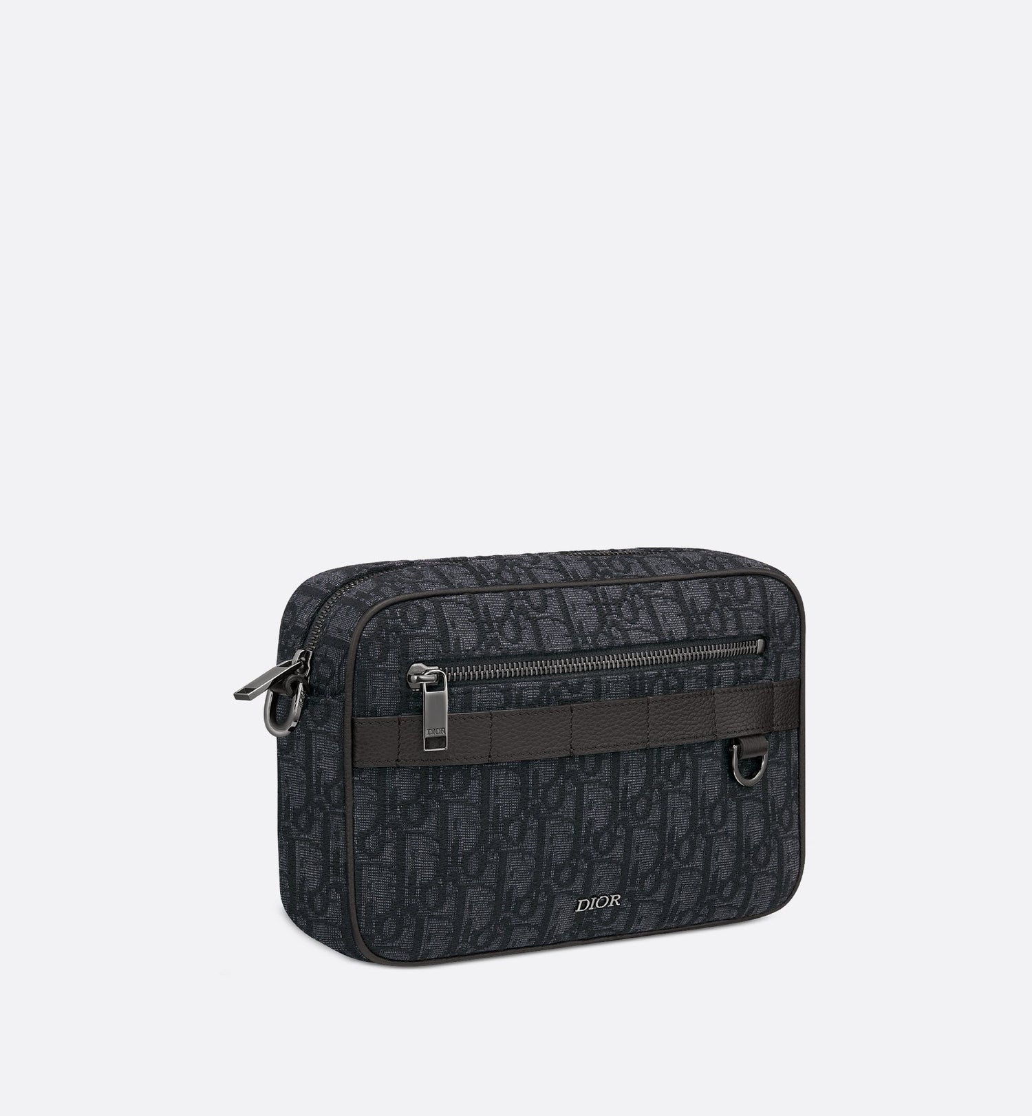 Safari Bag With Strap Black Dior Oblique Jacquard