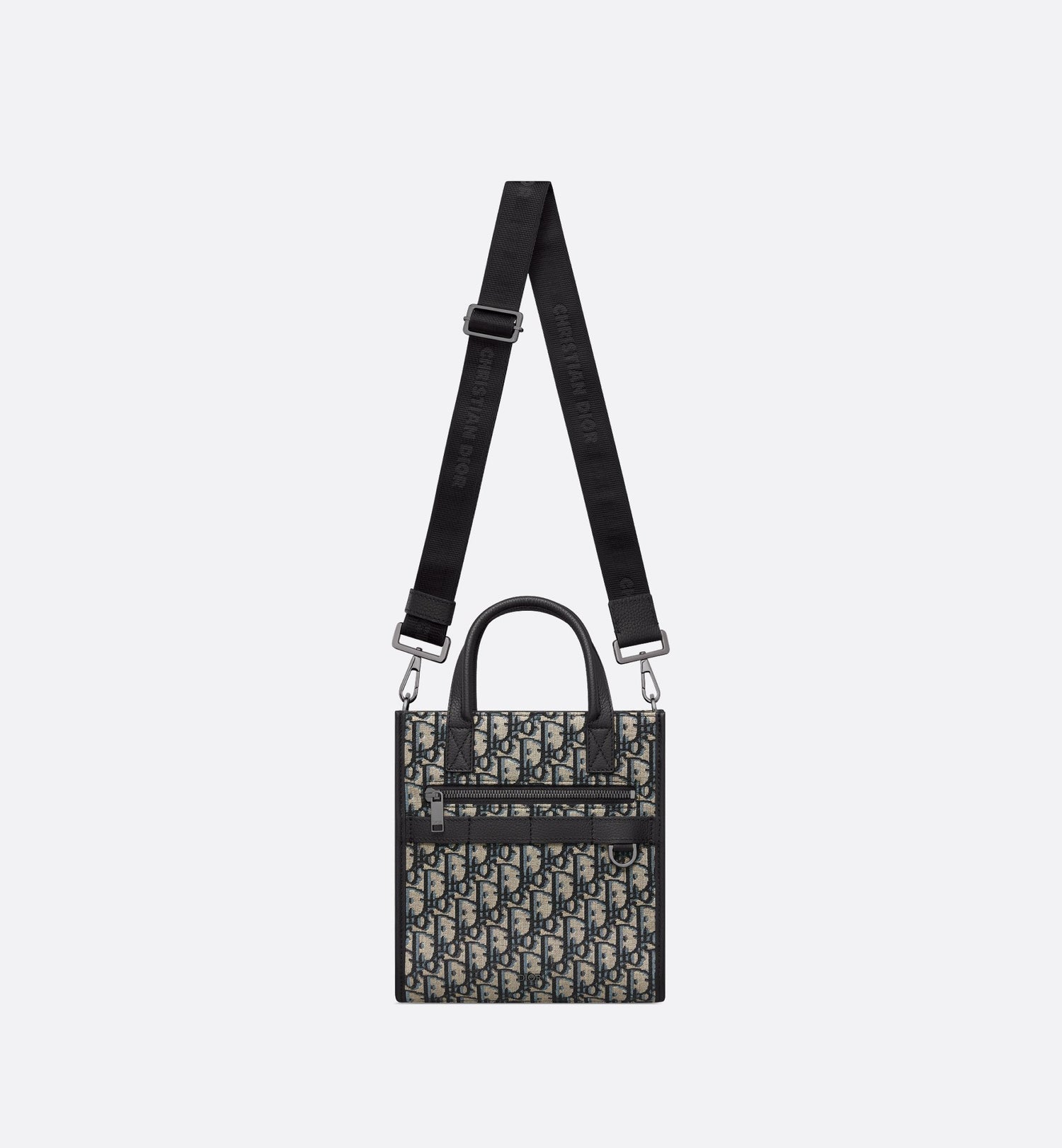 Safari North-South Tote Bag Beige And Black Dior Oblique Jacquard