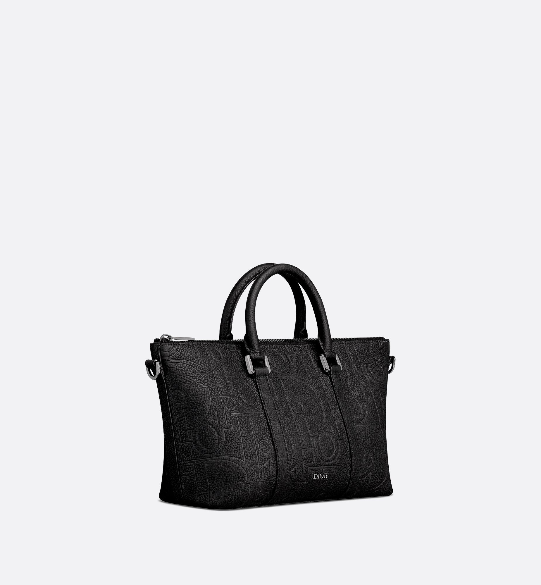 Weekender 25 Black Dior Gravity Leather And Black Grained Calfskin