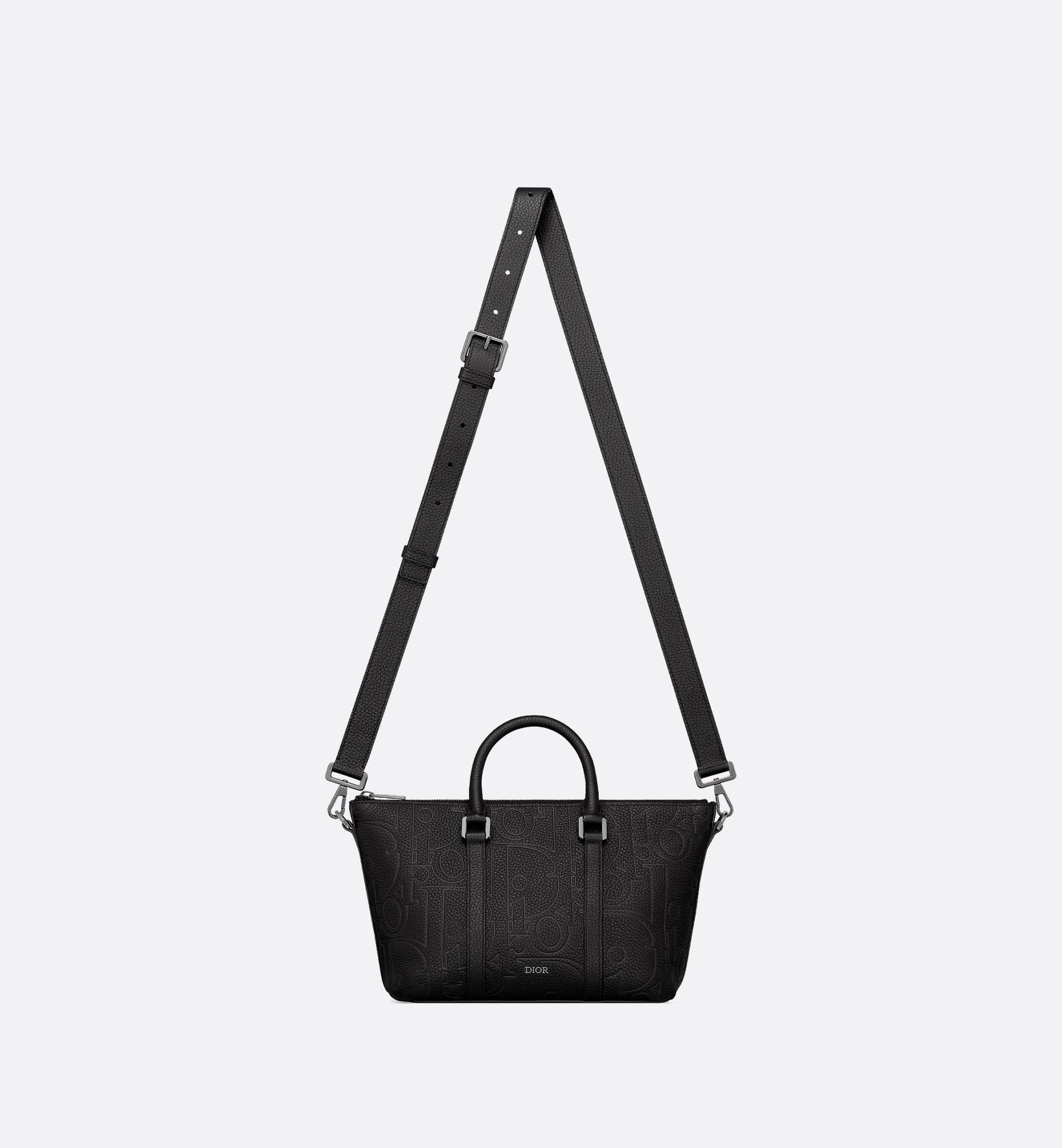 Weekender 25 Black Dior Gravity Leather And Black Grained Calfskin