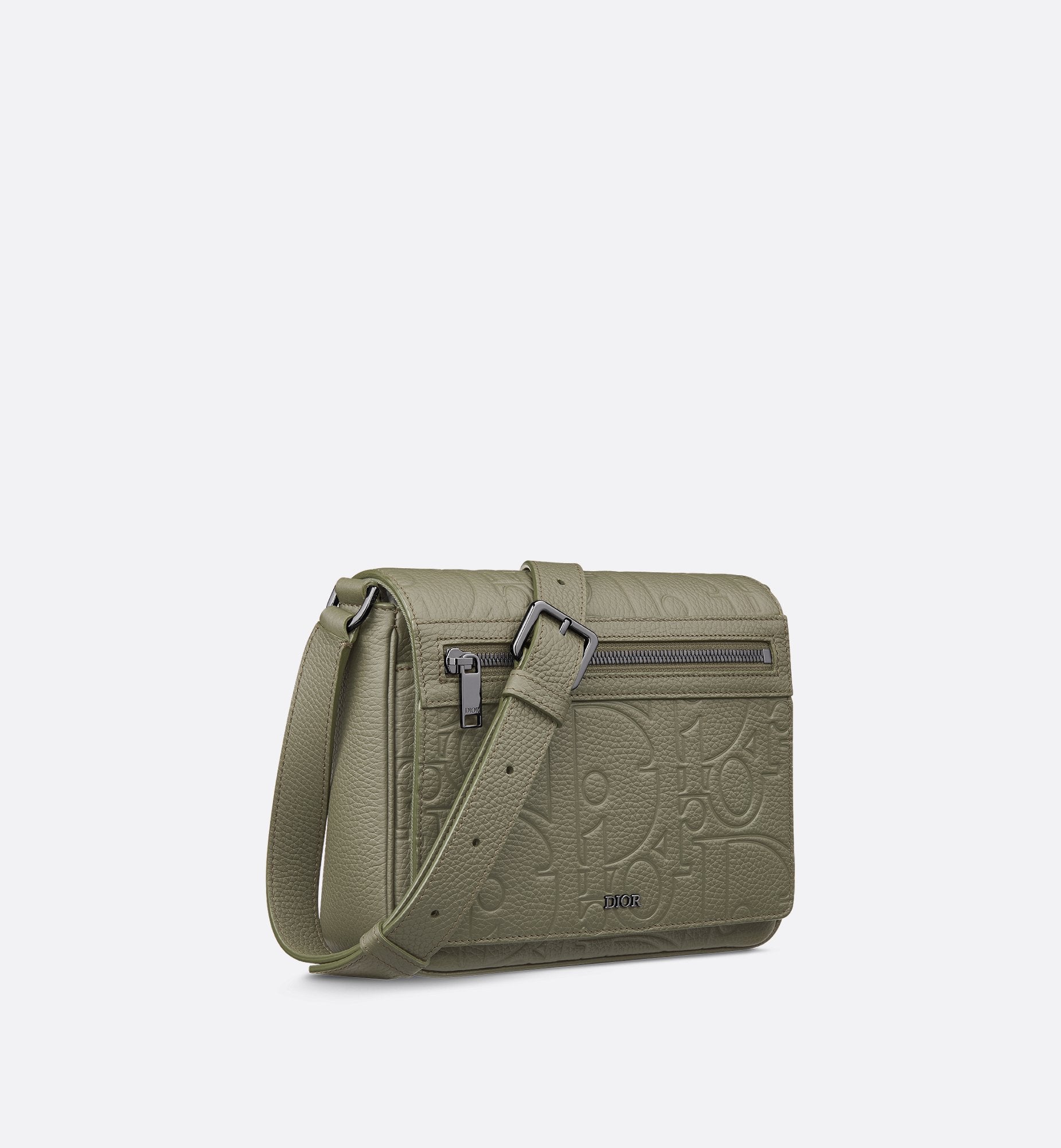 Messenger Bag With Flap Khaki Dior Gravity Leather And Khaki Grained Calfskin