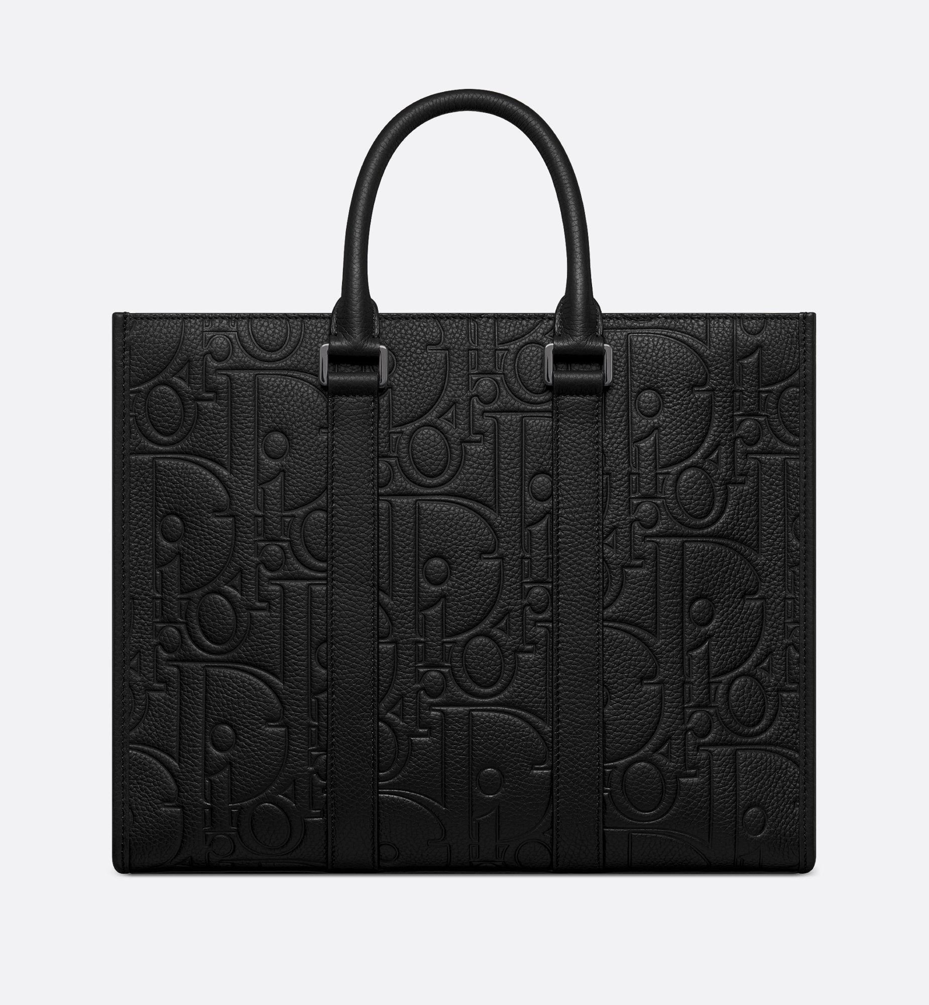 Medium East-West Tote Bag Black Dior Gravity Leather And Black Grained Calfskin