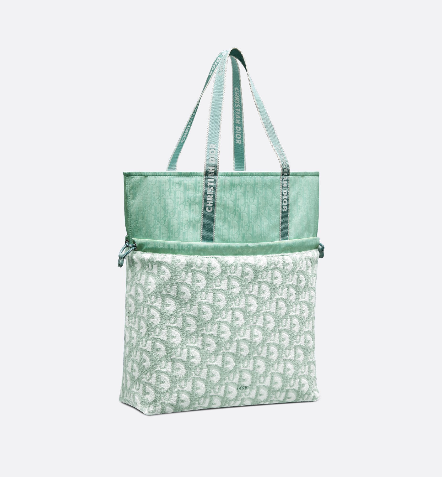 Reversible Tote Light Green Dior Oblique Terry Cotton And Light Green Dior Oblique Technical Nylon