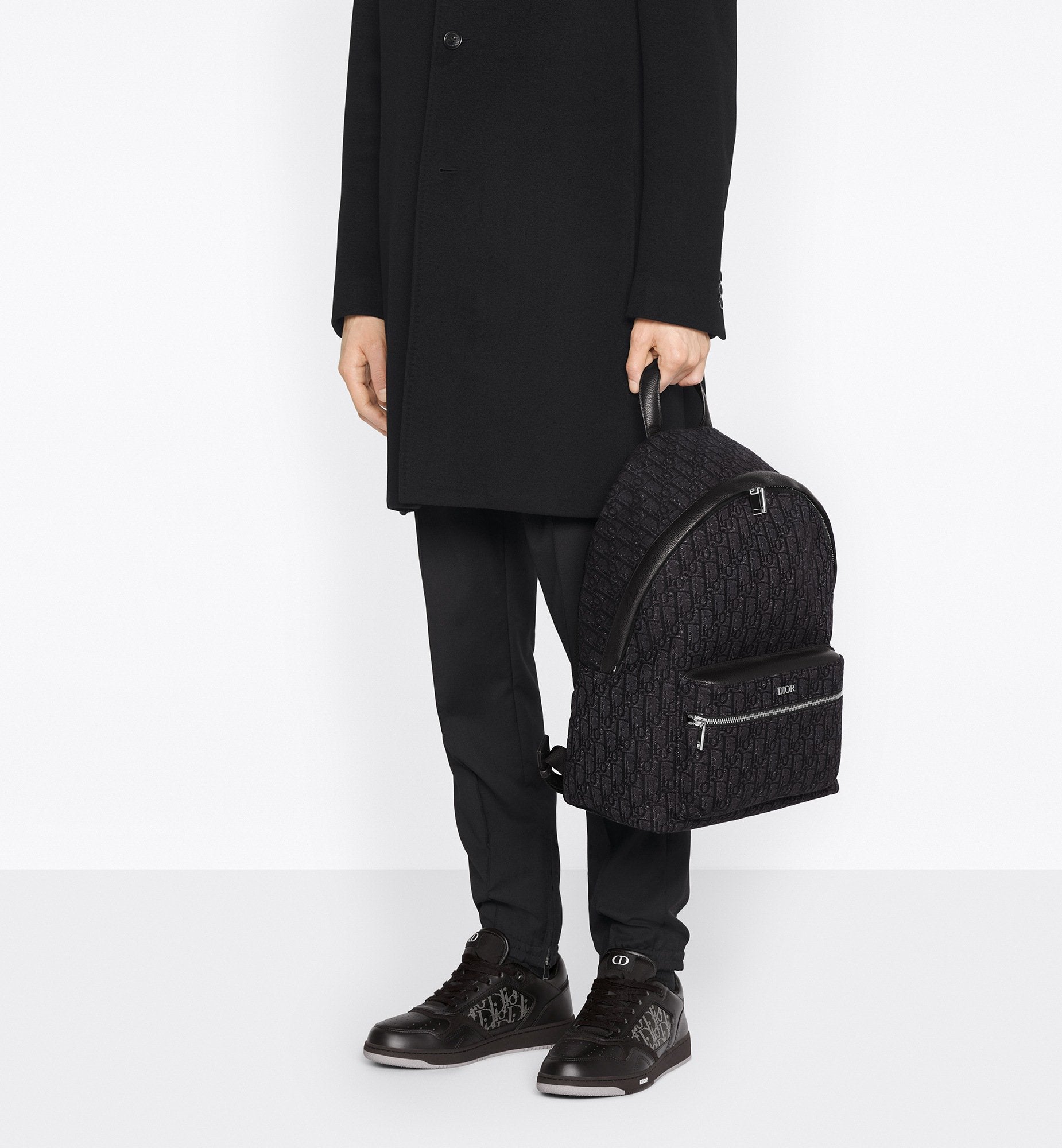 Rider Backpack Black Dior Oblique Jacquard