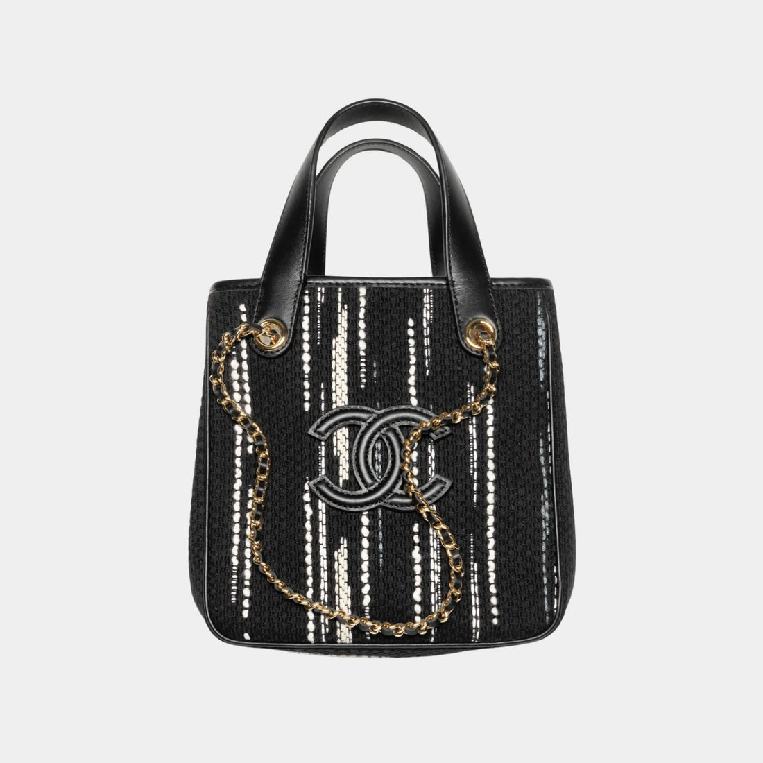 Mini Tote Canvas &amp; Gold-Tone Metal
