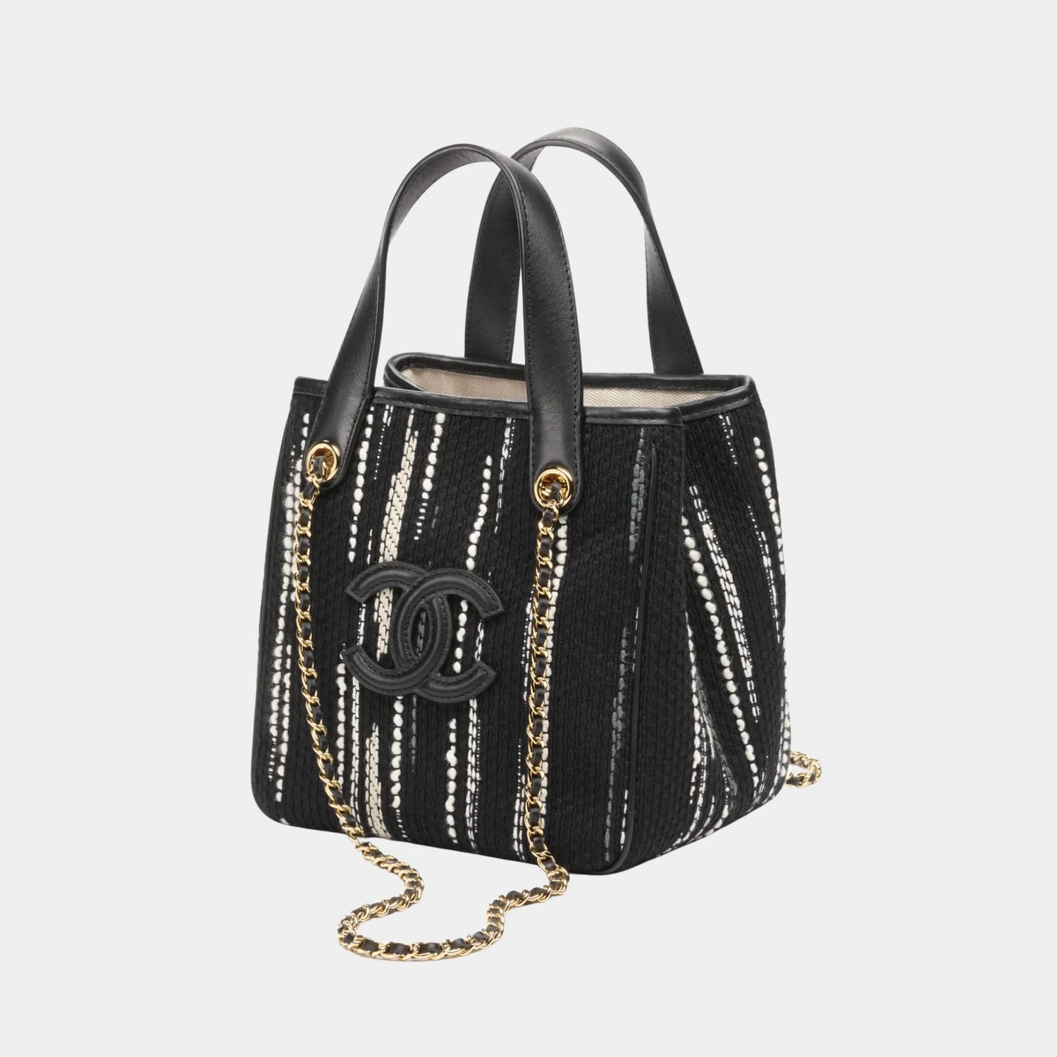 Mini Tote Canvas &amp; Gold-Tone Metal