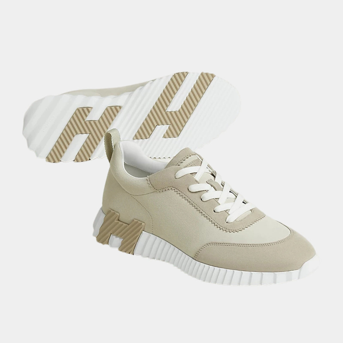Bouncing Sneaker in fabric ribbon And Suede Goatskin