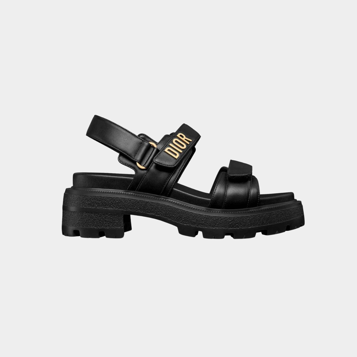 Dioract Platform Sandal Black Lambskin