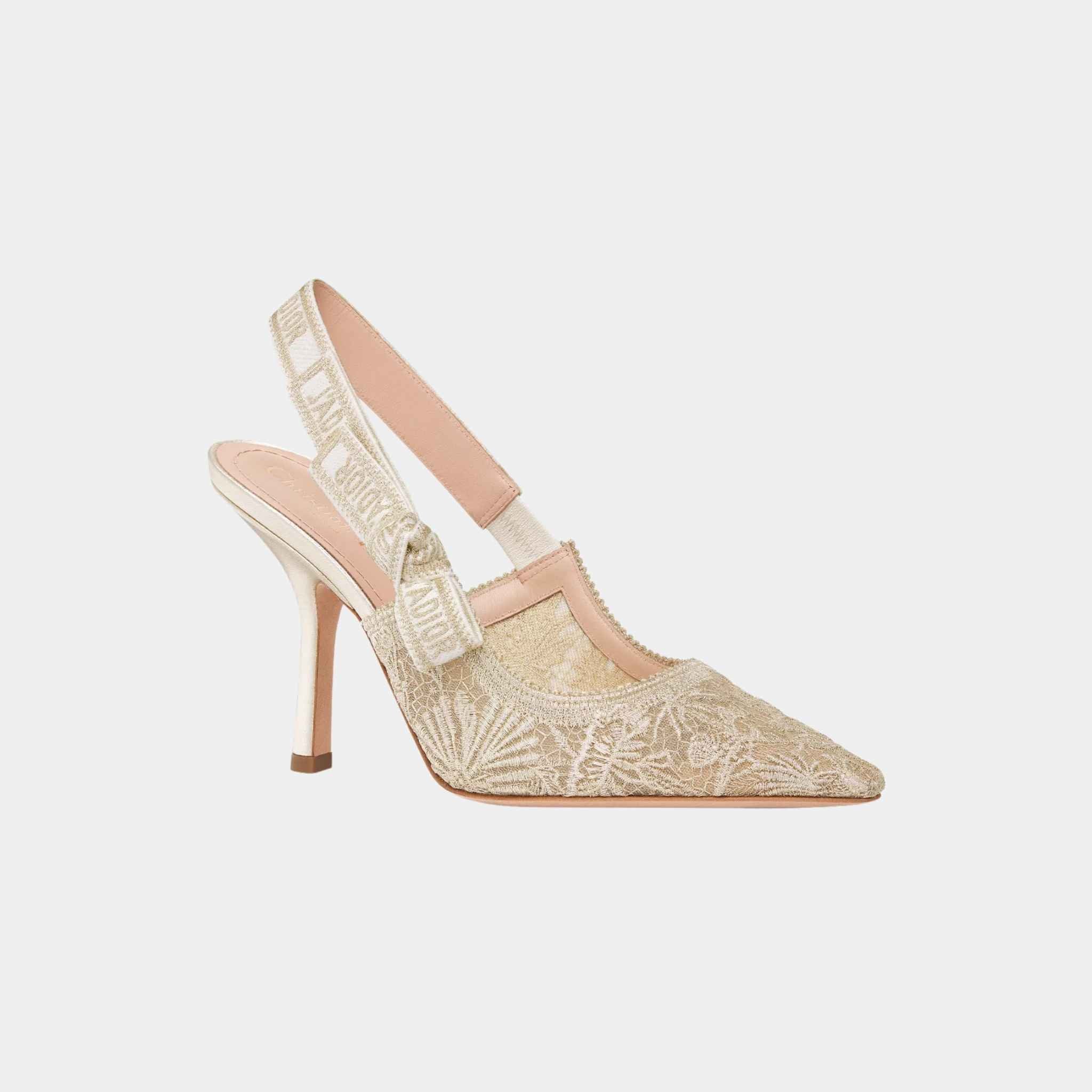 Dior JAdior Slingback Pump Transparent Mesh Gold Tone