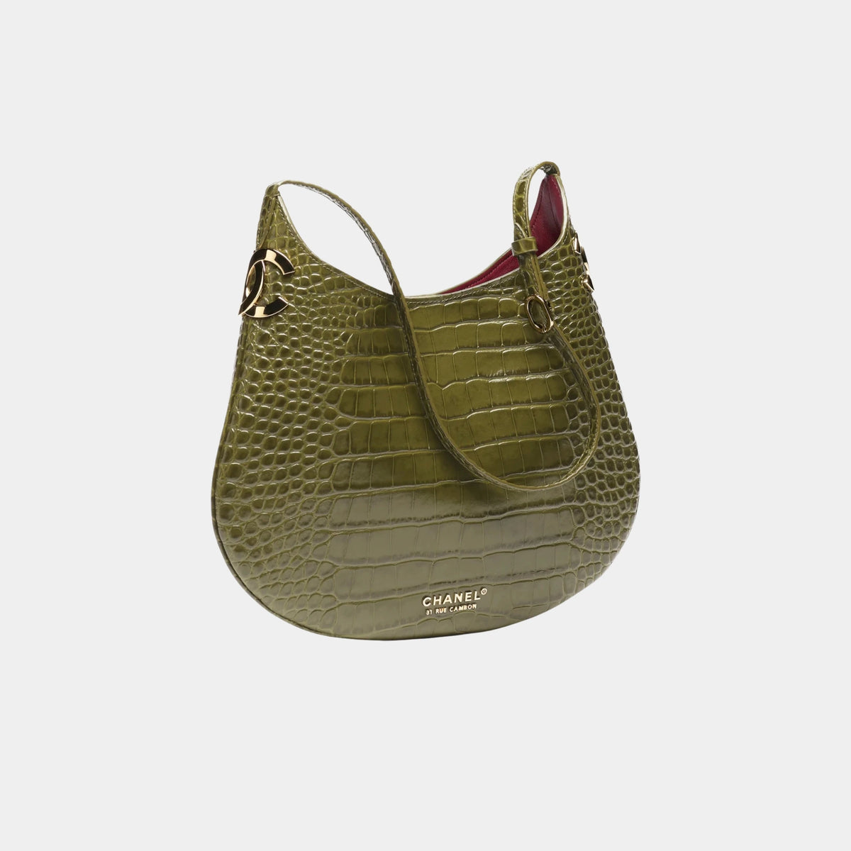 Hobo Bag Leather &amp; Gold-Plated Metal